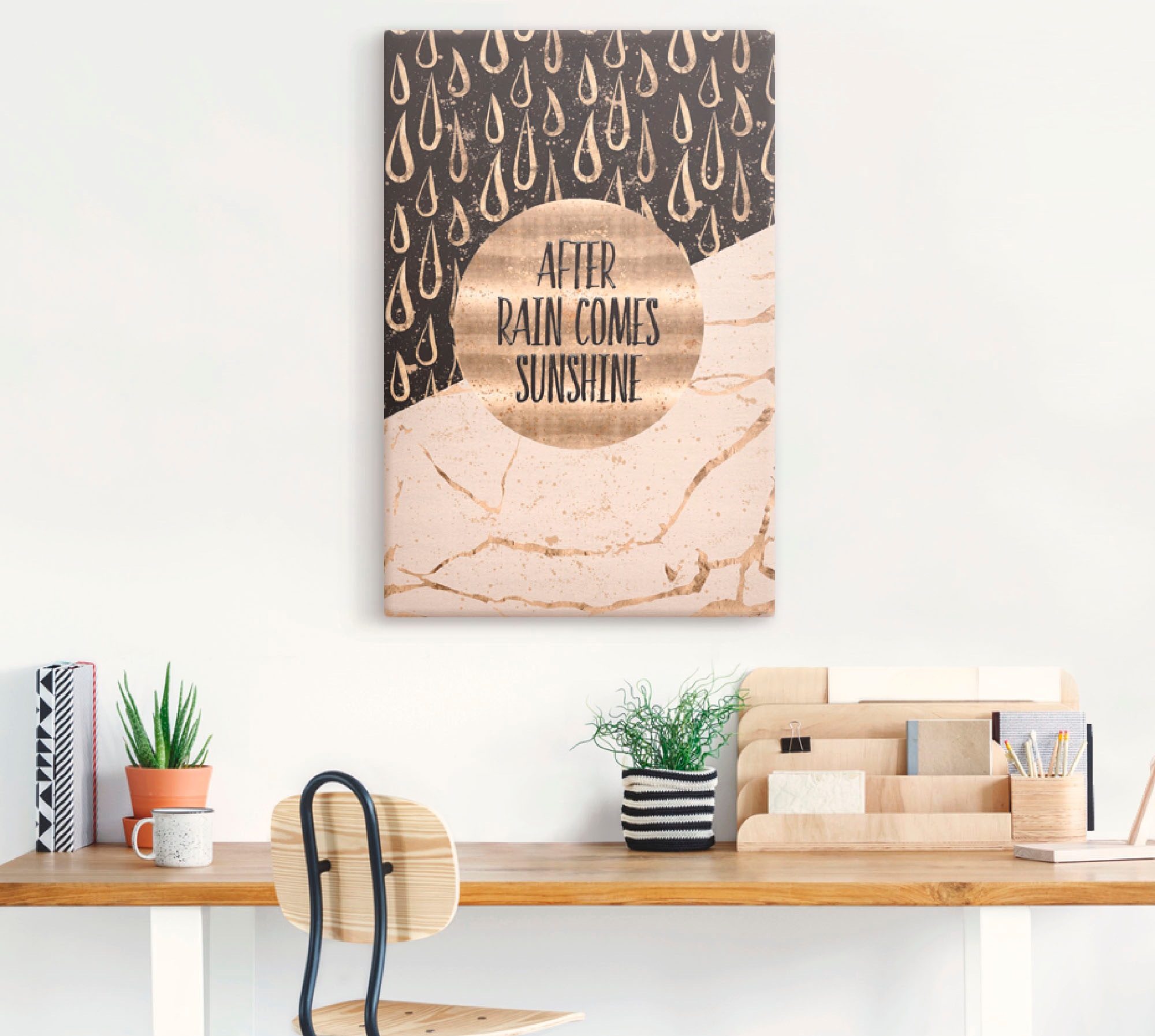 Artland Wandbild »Nach Regen kommt Sonnenschein«, Sprüche & Texte, (1 St.), als Leinwandbild, Wandaufkleber in verschied. Größen