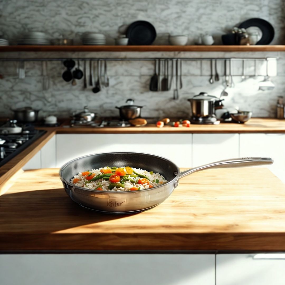 Käfer Bratpfanne »Käfer Edelstahlpfanne« Edelstahl 18/10 1 Stk. tlg. Edelst günstig online kaufen