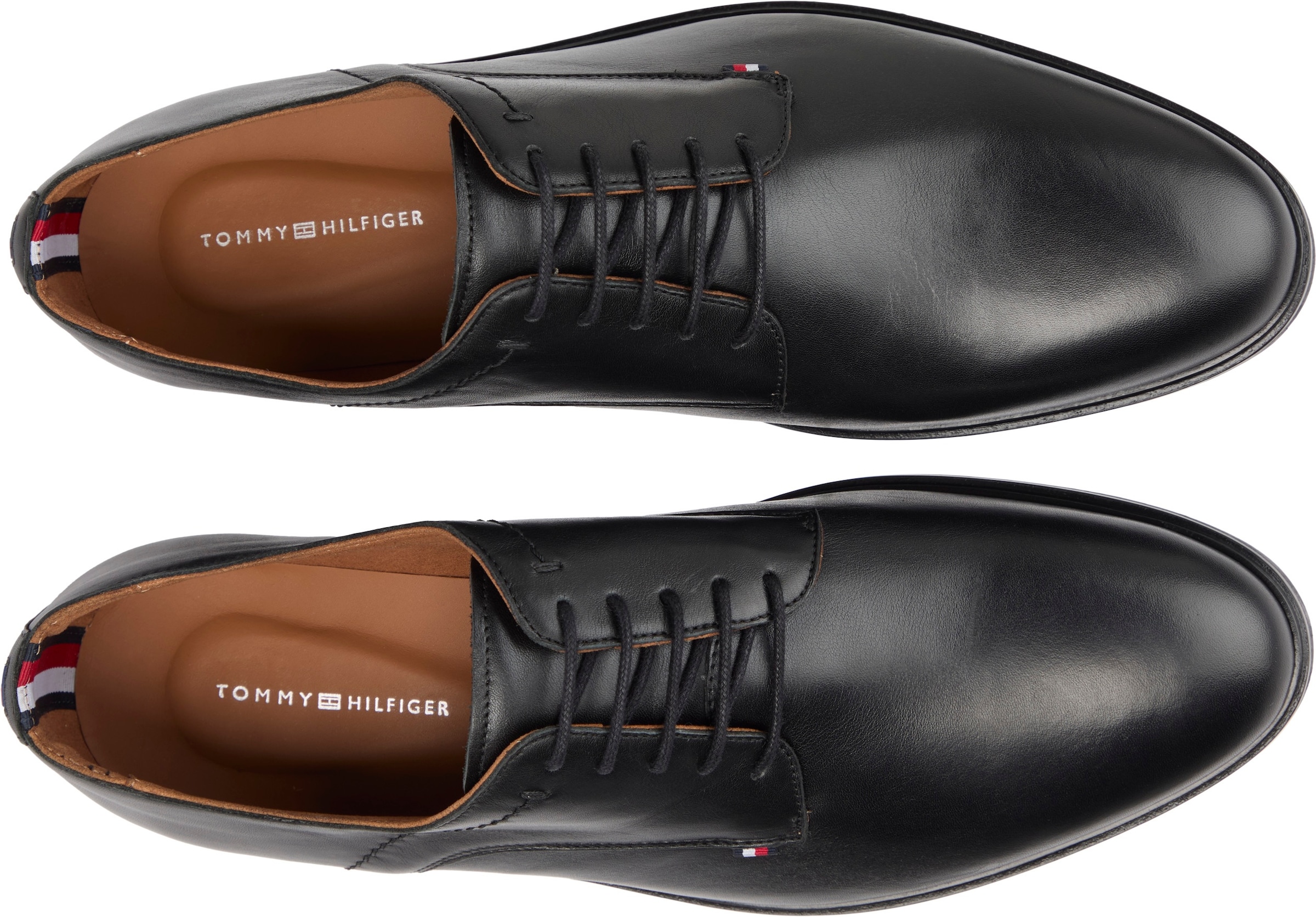 Tommy Hilfiger Schnürschuh »HILFIGER THUNIT LTH SHOE«, Blockabsatz, Businessschuh, Abendschuh in edlem Used Look