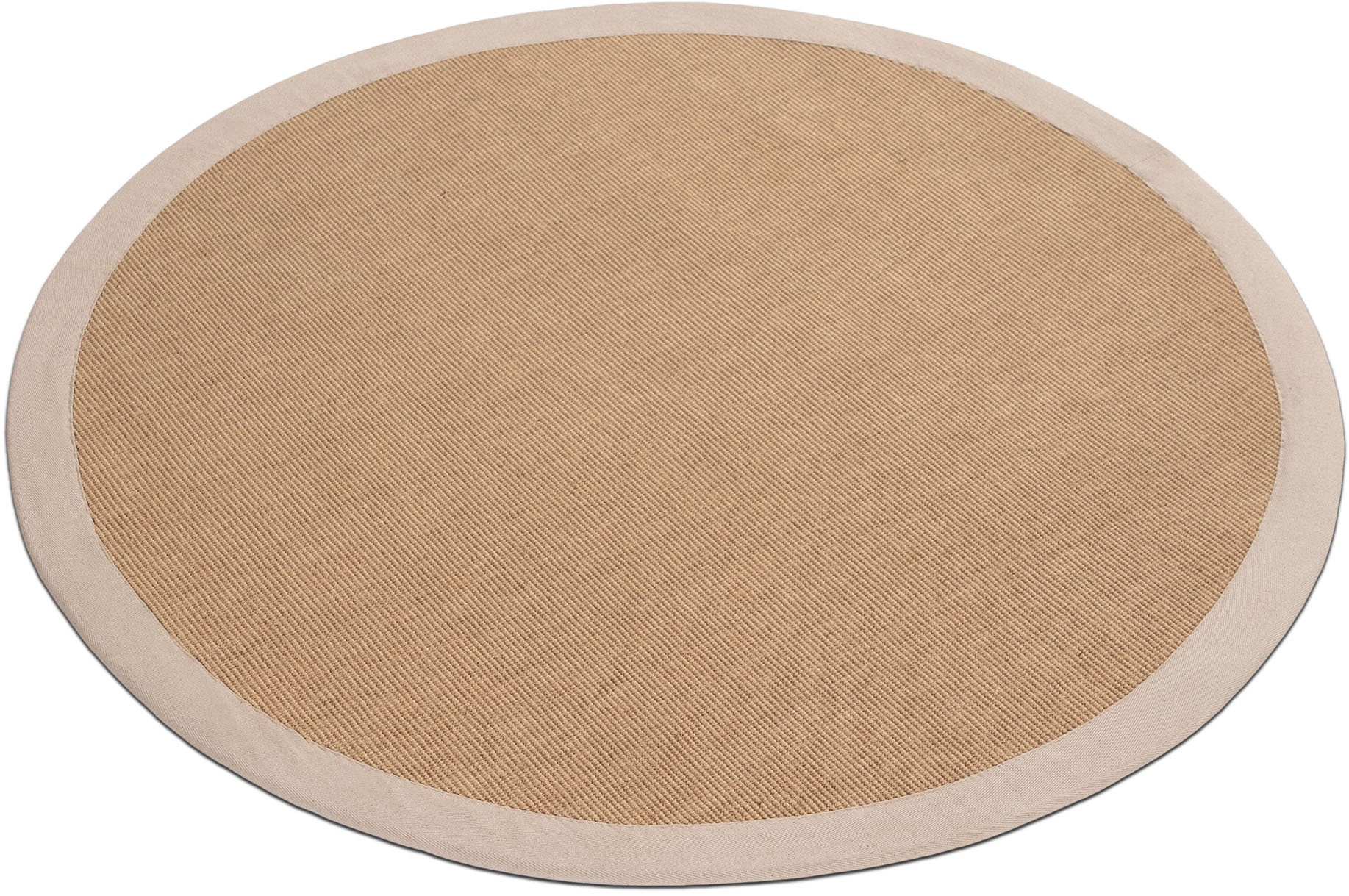 carpetfine Sisalteppich »Sisal«, rund, 5 mm Höhe, mit farbiger Bordüre, Anti-Rutsch Rückseite