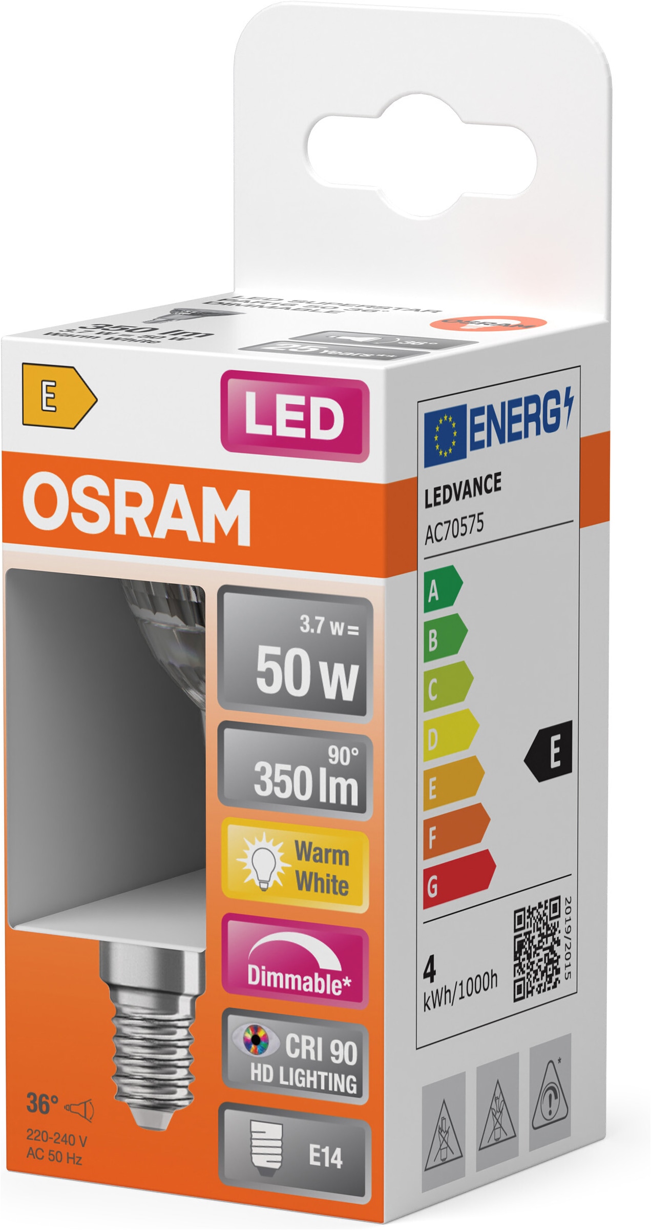 Osram LED-Leuchtmittel »LED SUPERSTAR PAR16« E14 1 Stk. Warmweiß