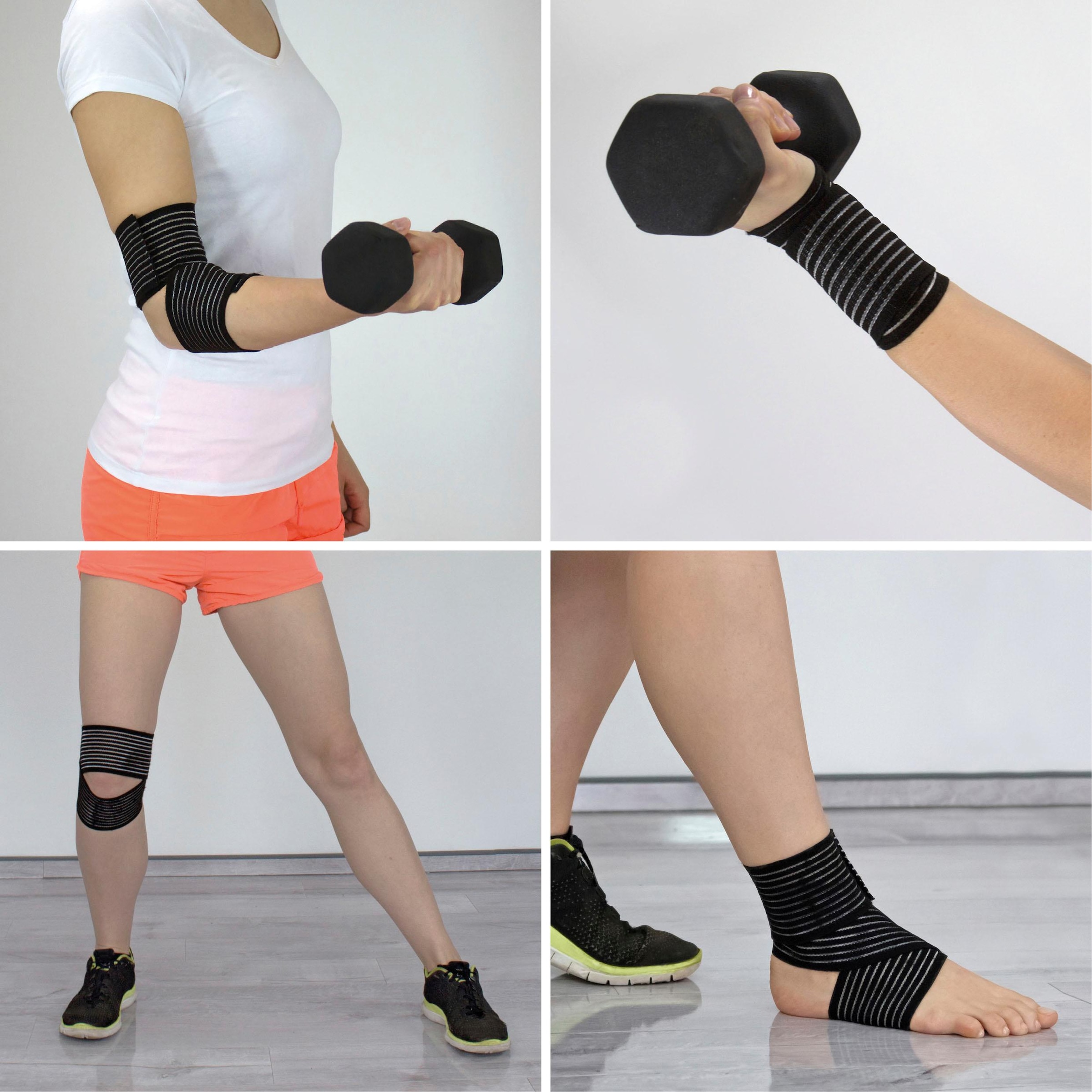 Hydas Stützbandage »Universal-Gelenkbandage, Doppelpack - Stützt die Gelenke und Bänder«, Ideal für Knie, Knöchel, Ellenbogen oder Handgelenk