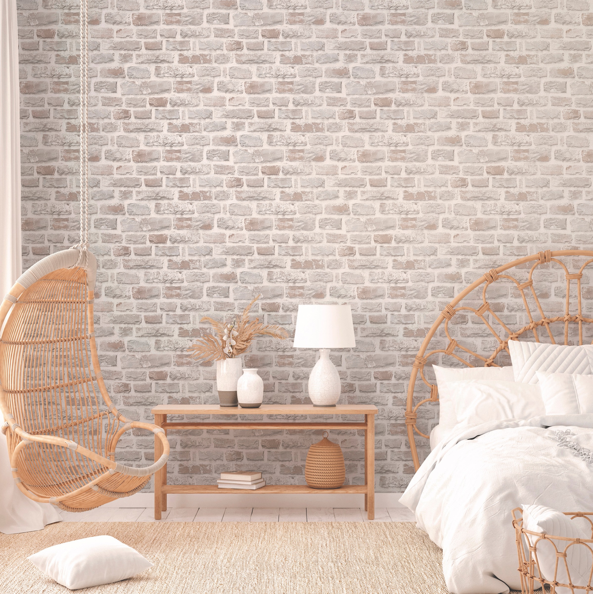 A.S. Création Vliestapete »Natural Living Tapete Stein«, matt-gemustert-neutral, Tapete Steinoptik Vlies Vlies Wand Tapeten Wohnzimmer Schlafzimmer