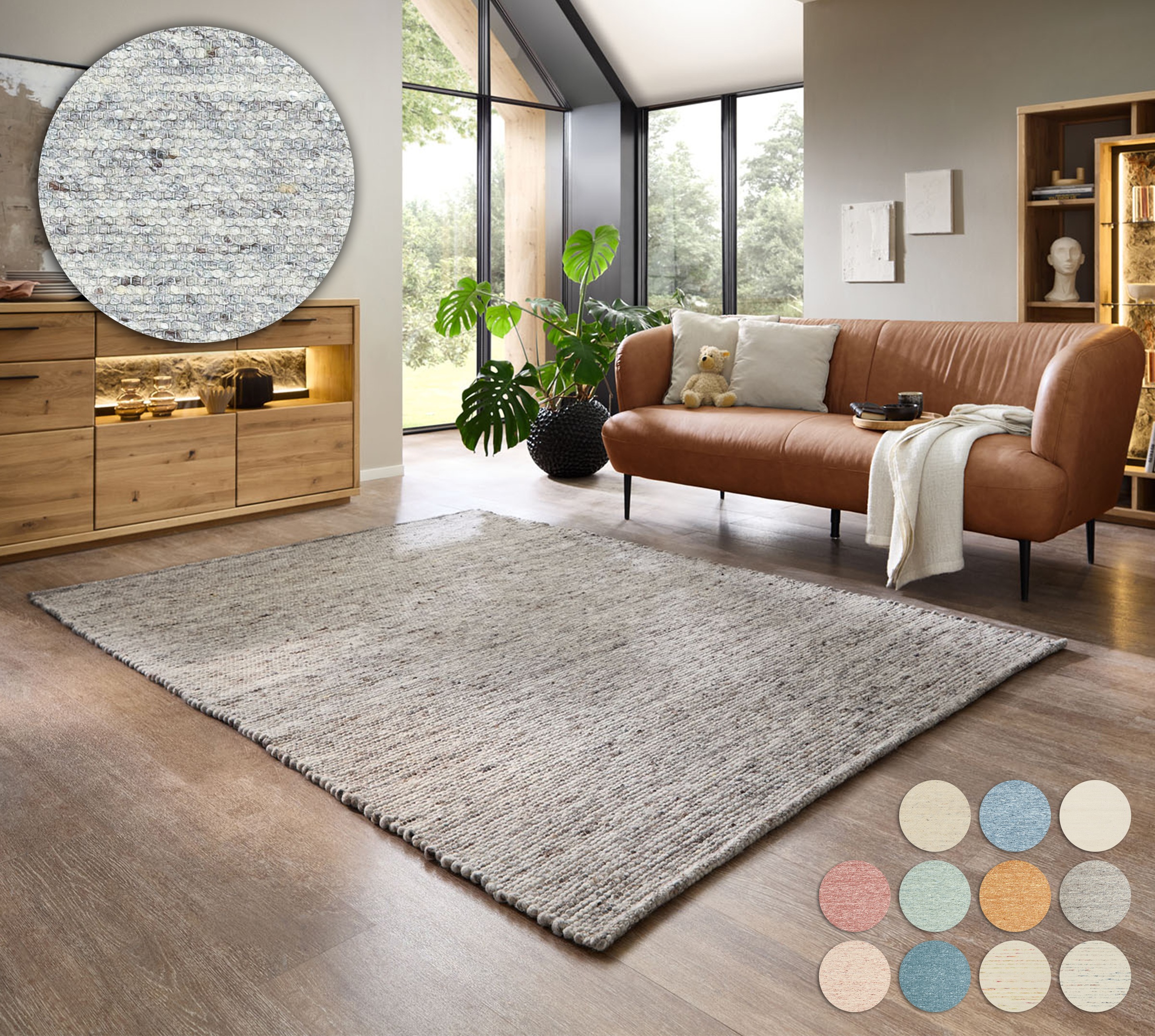 my home Wollteppich »Pirker«, rechteckig, 12 mm Höhe, Wendeteppich, meliert günstig online kaufen