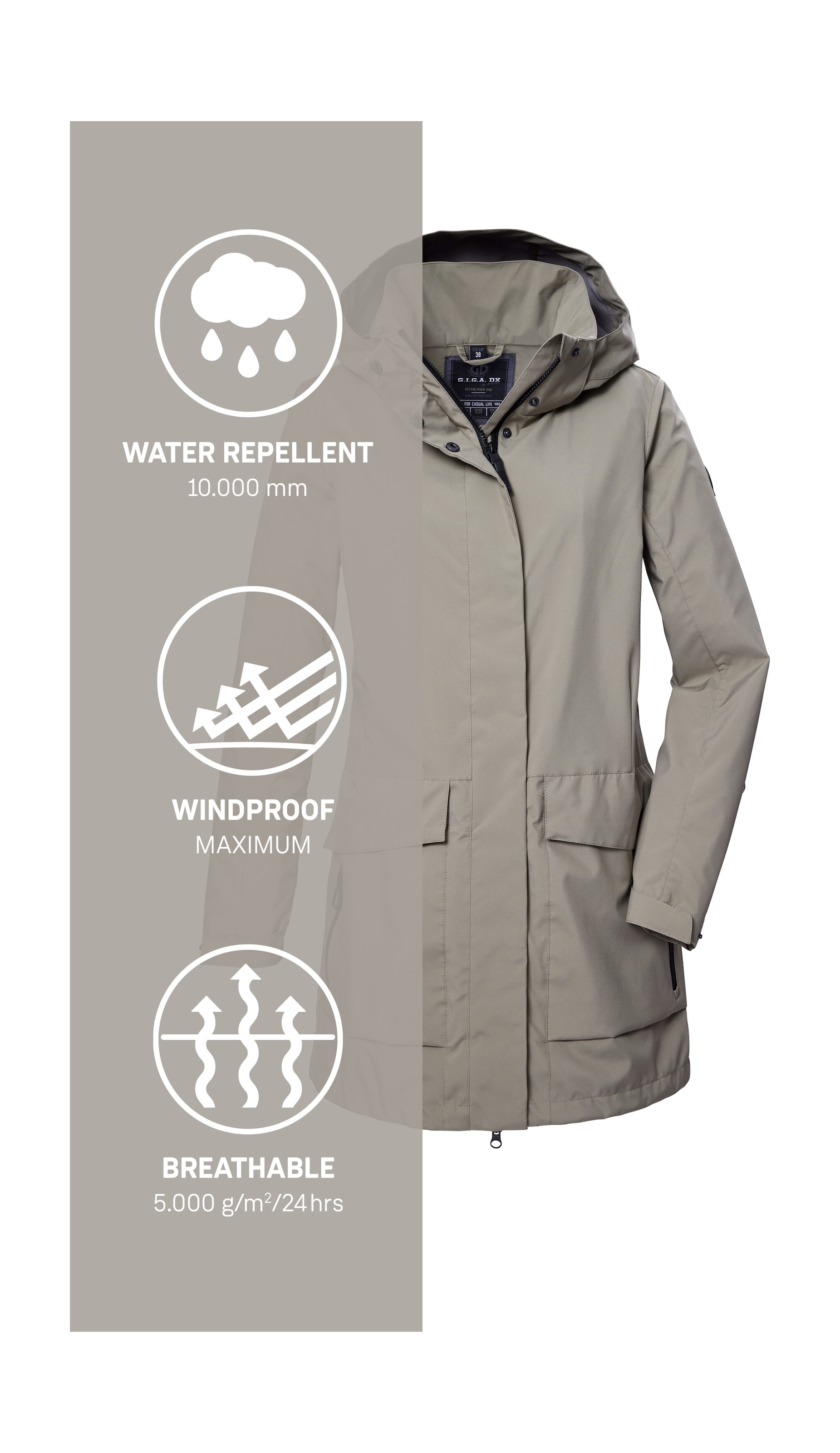G.I.G.A. DX by killtec Softshellparka »GS 95 WMN SFTSHLL PRK«, Wasser- und windabweisender, atmungsaktiver Softshellparka