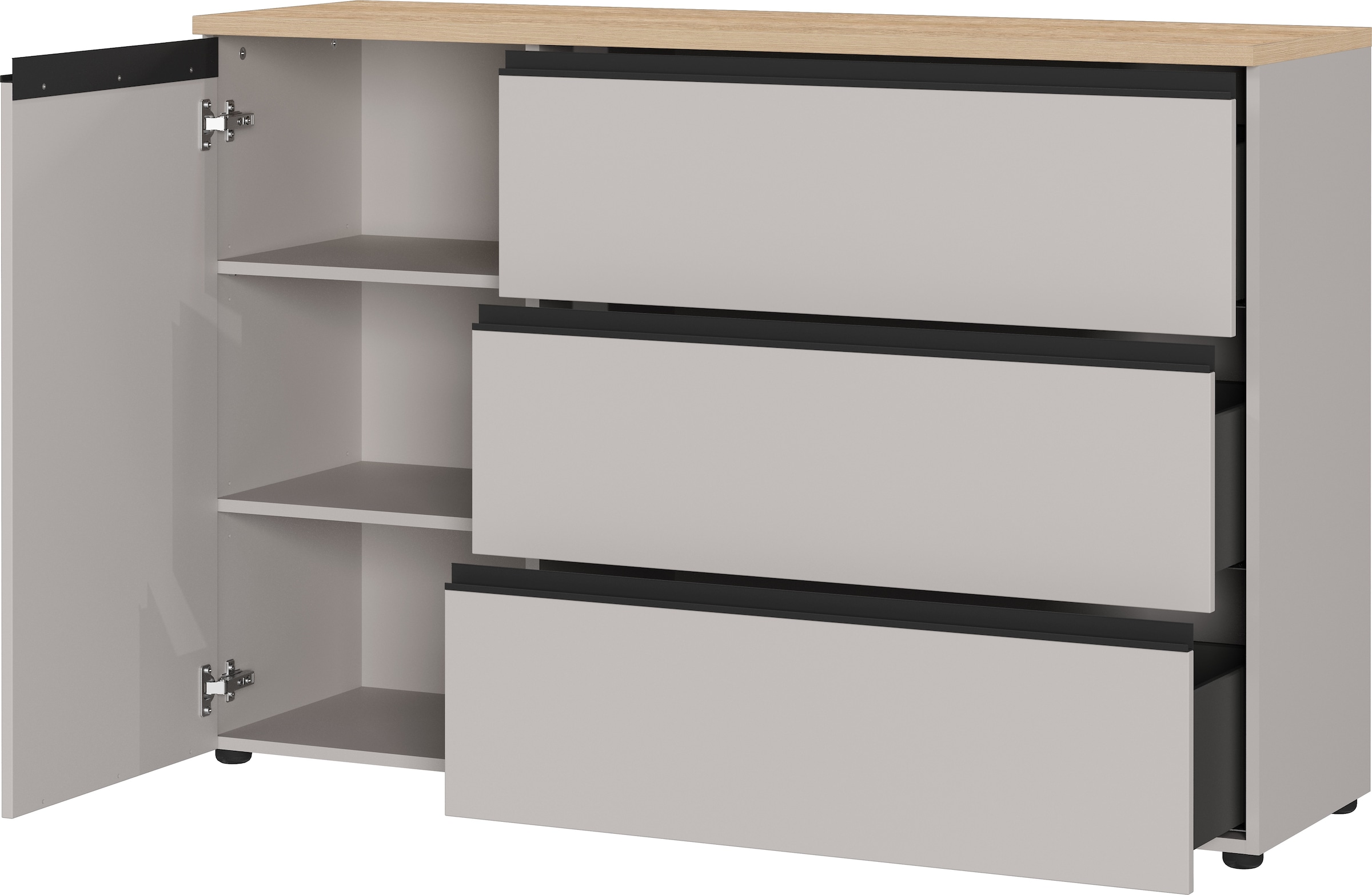 GERMANIA Sideboard »Cormano« Kommode mit einer Tür und drei Schubkästen
