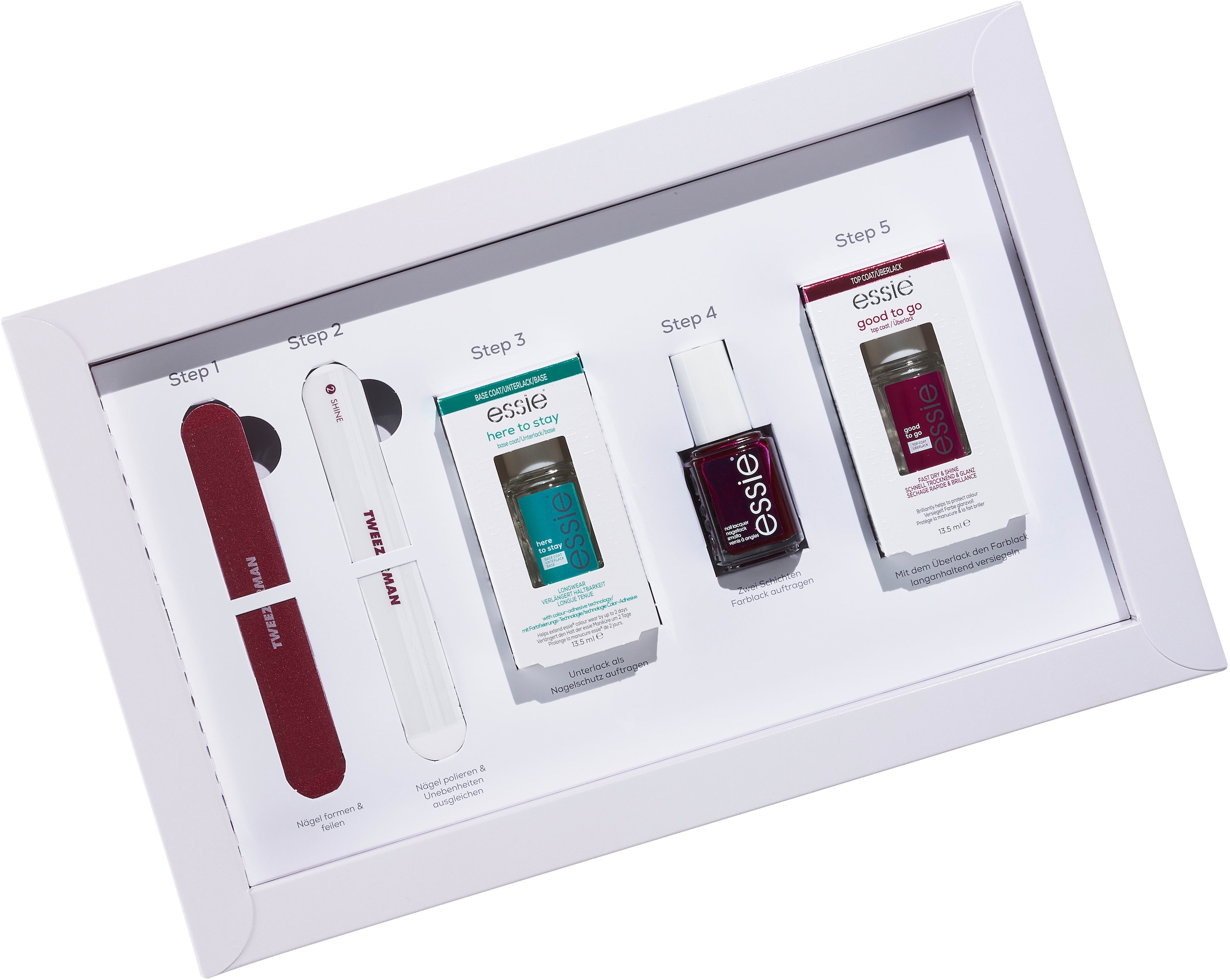 essie Nagellack-Set, (Set, 5 tlg.), mit natürlichen Inhaltsstoffen