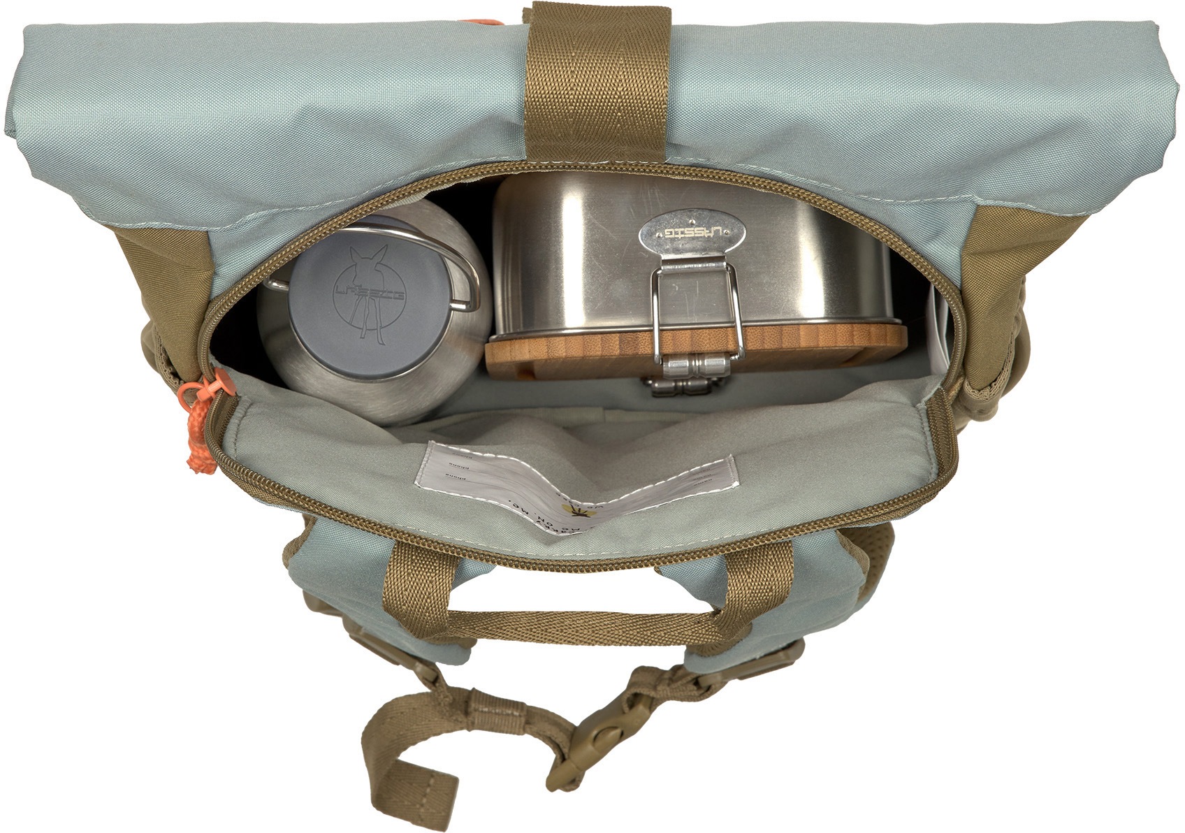 LÄSSIG Kinderrucksack »Nature, Mini Rolltop Backpack, Olive«, Reflektoren, aus recycelten PET-Flaschen