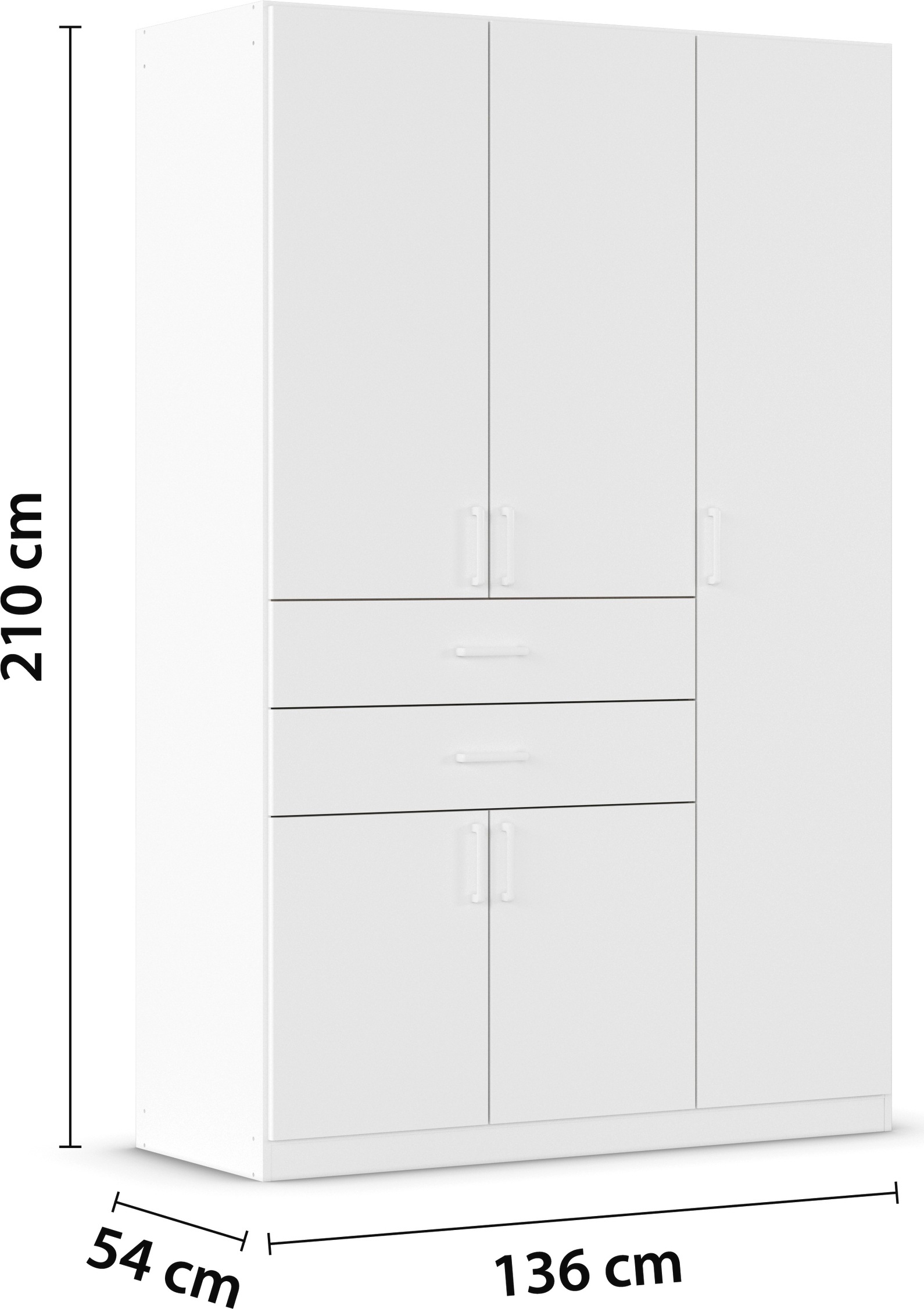 rauch Drehtürenschrank »Kleiderschrank Schrank Garderobe MAIKA mit Dekor-Front«, 2 Schubladen, in verschiedenen Breiten, Höhen, Farben, MADE IN GERMANY