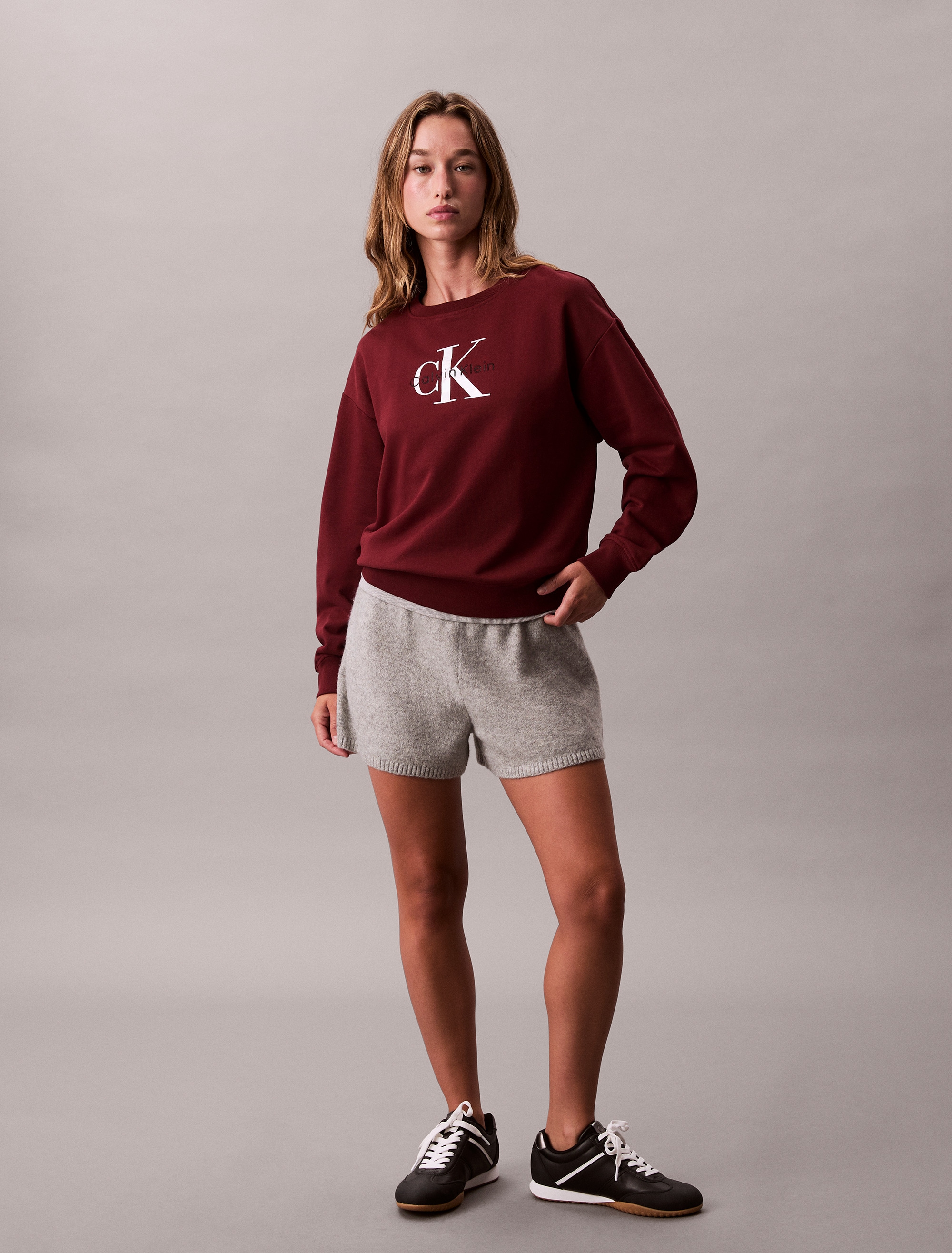 Calvin Klein Jeans Sweatshirt »LS MONOLOGO FRENCH TERRY RLXD CR«, , Logoschriftzug
