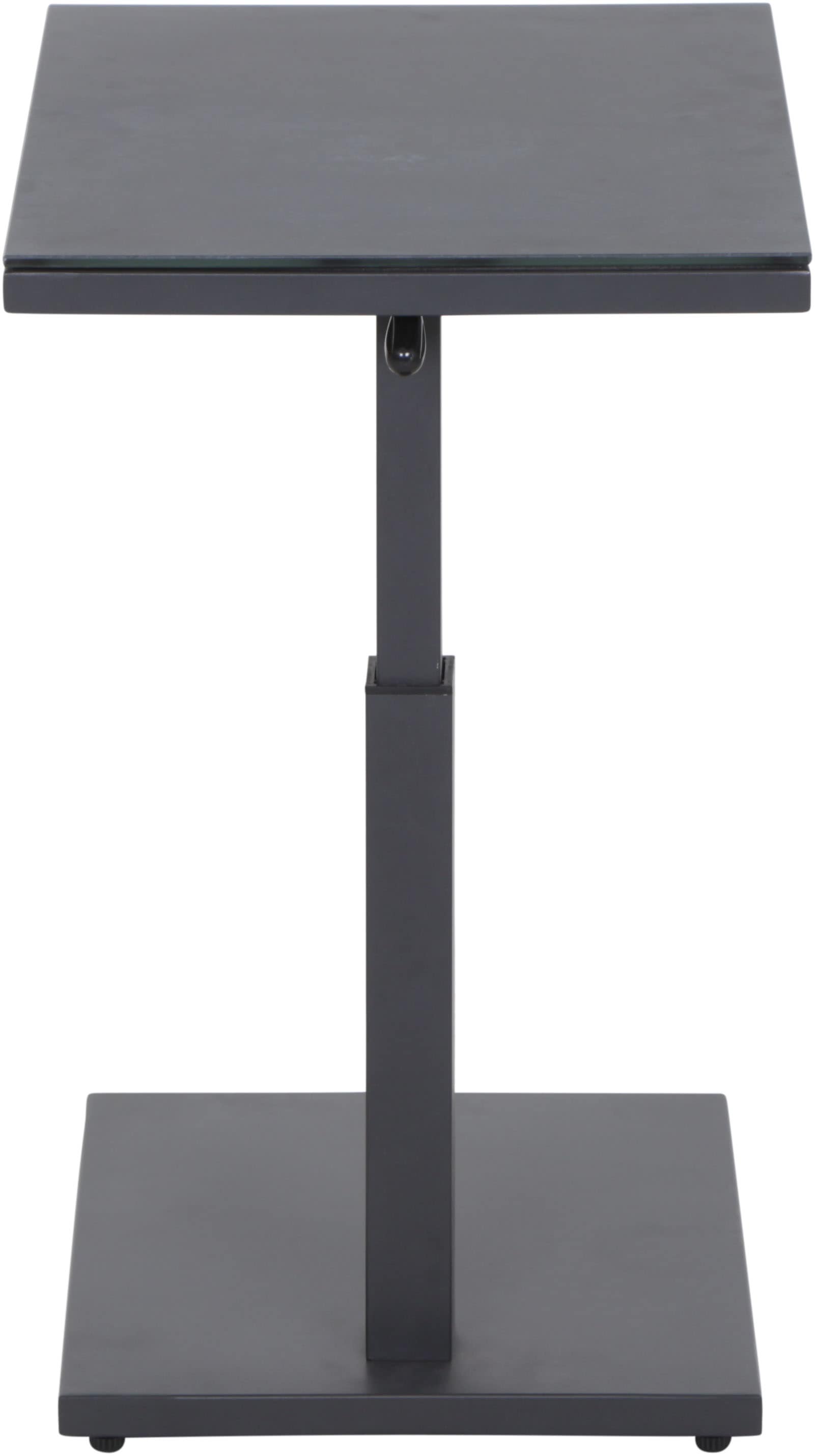 Siena Garden Gartentisch »TORENO Lift-Beistelltisch 60x40cm« Aluminiumgestell matt anthrazit, Tischplatte aus Glas in dark concrete