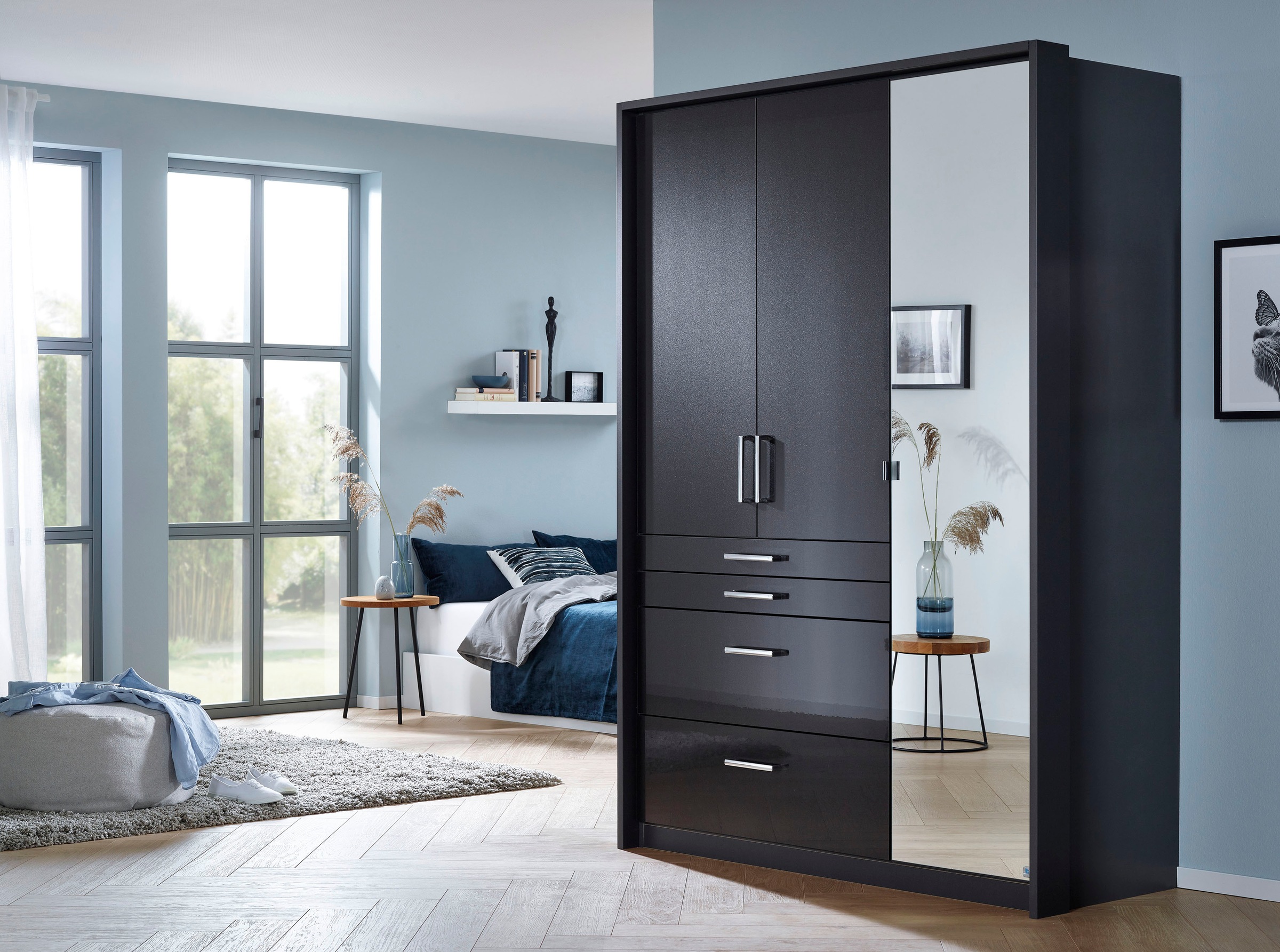 rauch Drehtürenschrank »Kleiderschrank Schrank Garderobe Garderobenschrank Topseller HOMBURG«, inkl. Passepartout, oberer Schubkasten mit Einteilung MADE IN GERMANY