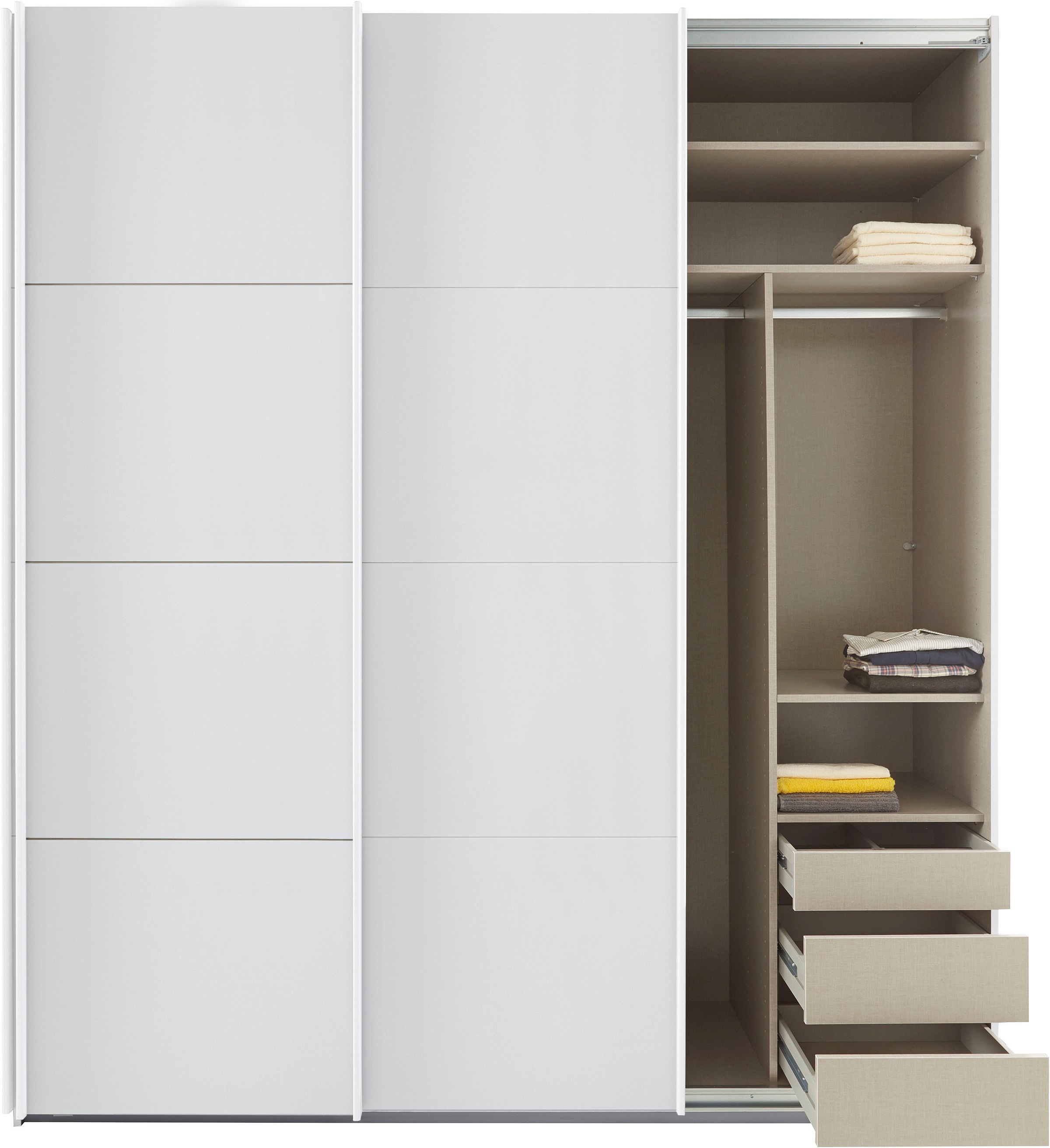 rauch Schwebetürenschrank »Kleiderschrank Schrank Garderobe TOPSELLER OTELI inkl. Inneneinteilung«, mit 3 Innenschubladen sowie zusätzlichen Einlegeböden MADE IN GERMANY