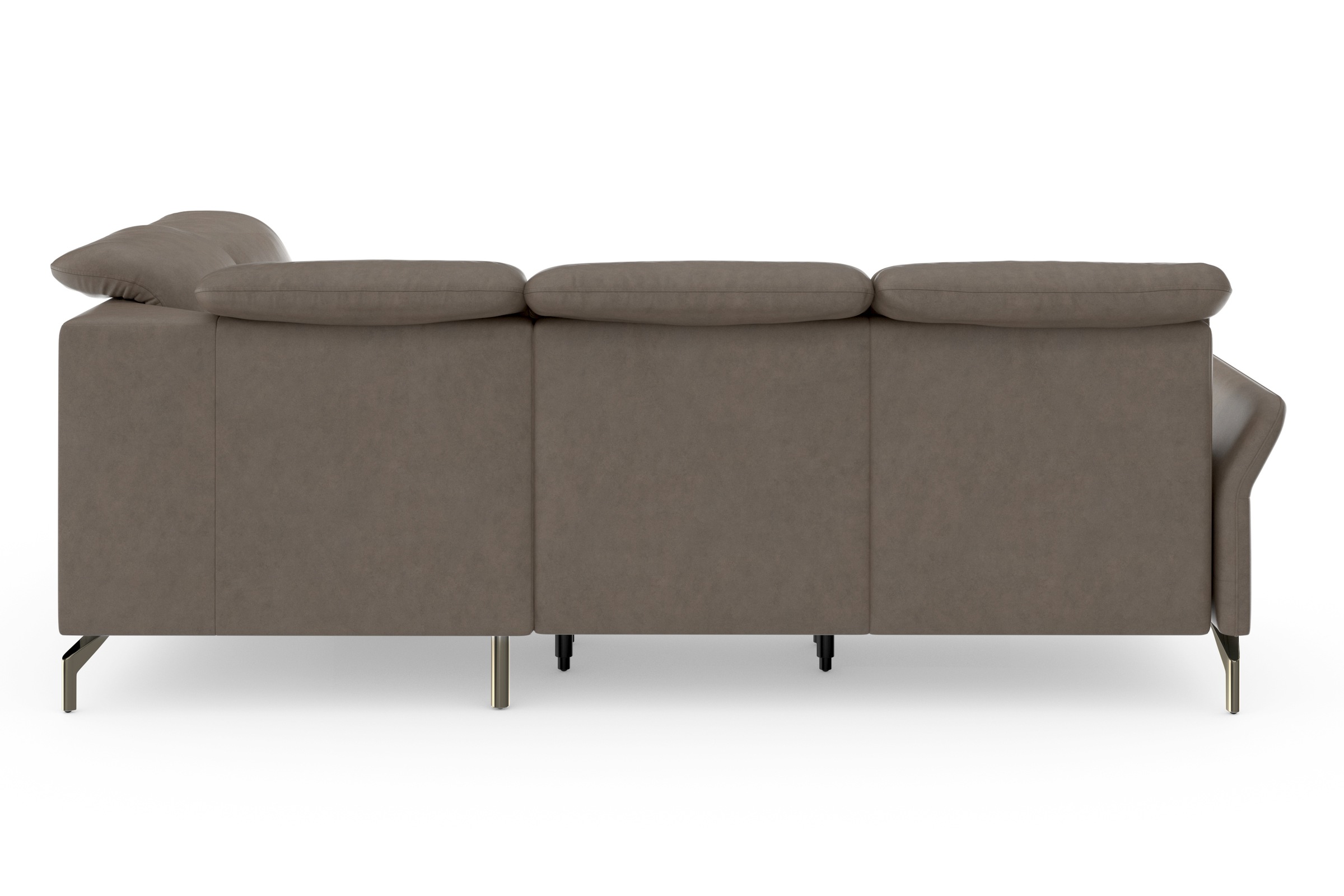 sit&more Ecksofa »Fashion L-Form«, wahlweise mit Kopfteilverstellung, Vorziehsitz, motorisch, Nickelfüße