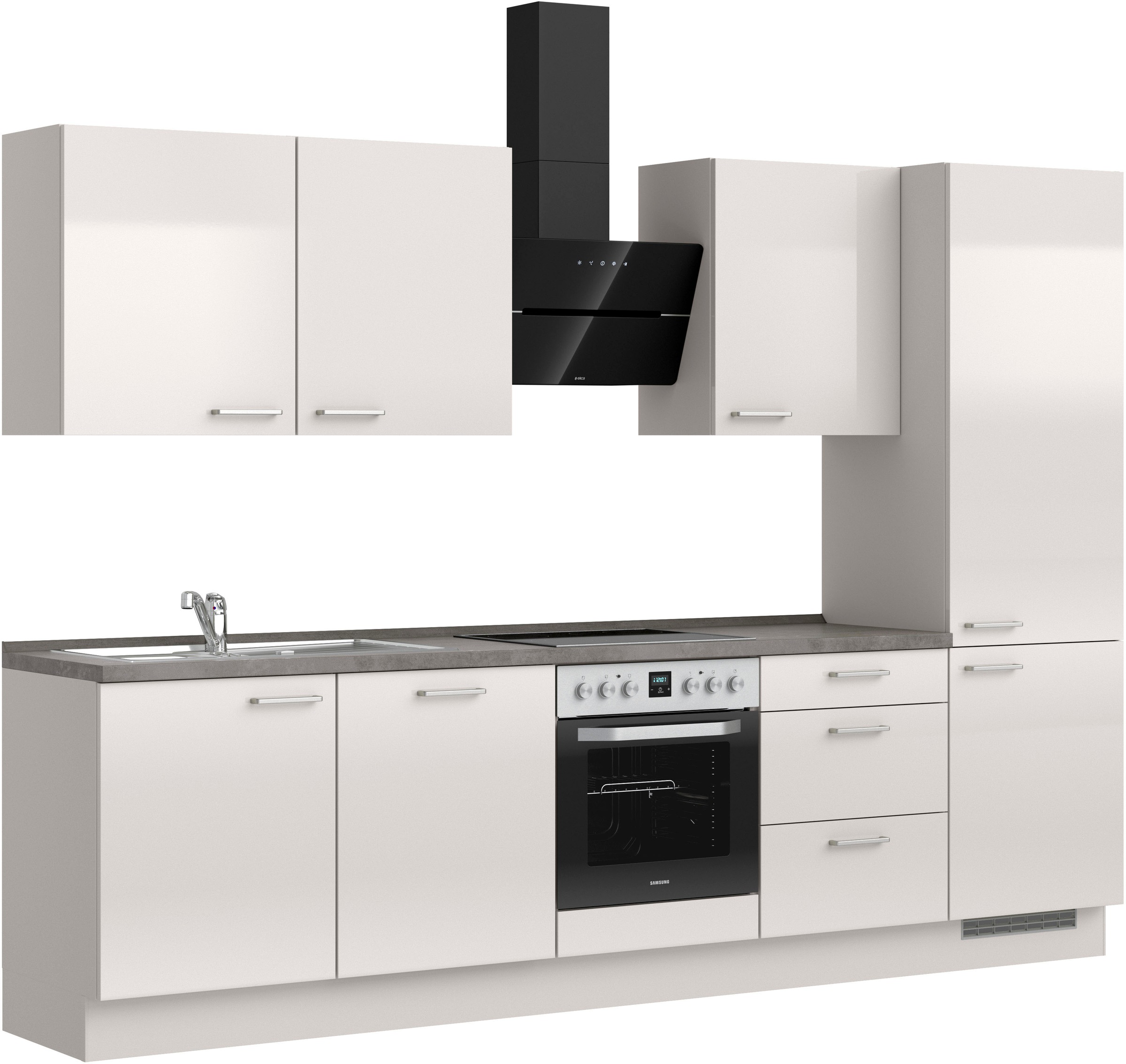 nobilia® Küchenzeile »"Flash II"« vormontiert, Ausrichtung wählbar, Breite 300 cm, wahlw. mit E-Geräten