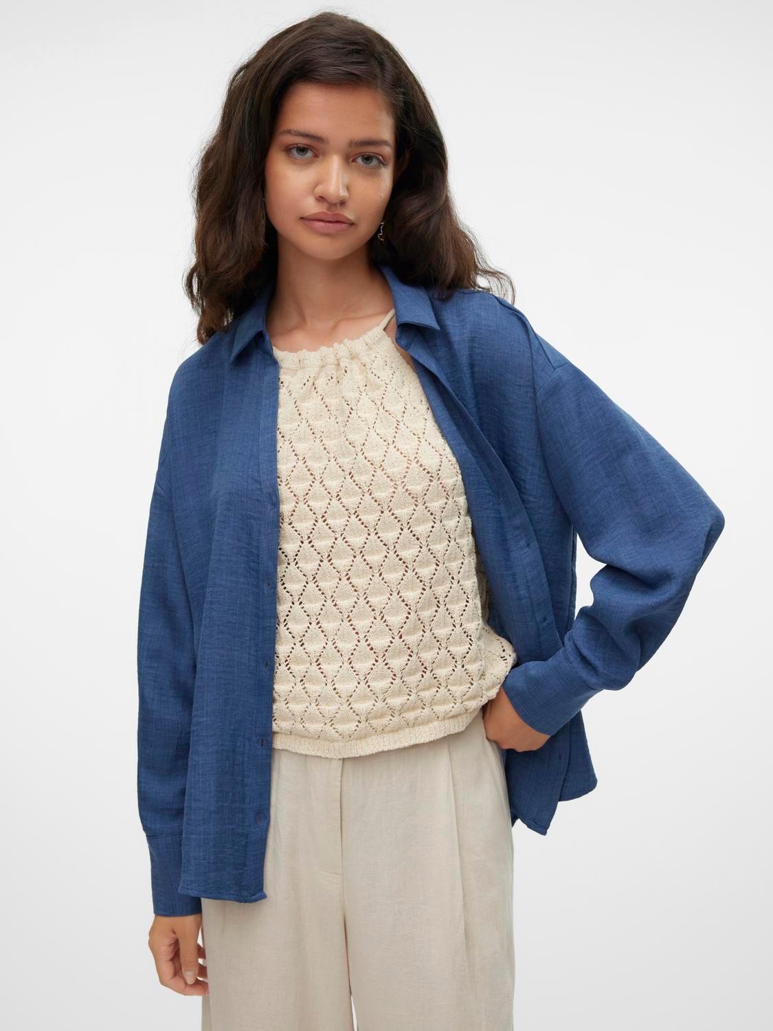 Vero Moda Langarmbluse »VMMELANEY QUEENY LS SHIRT WVN NOOS«