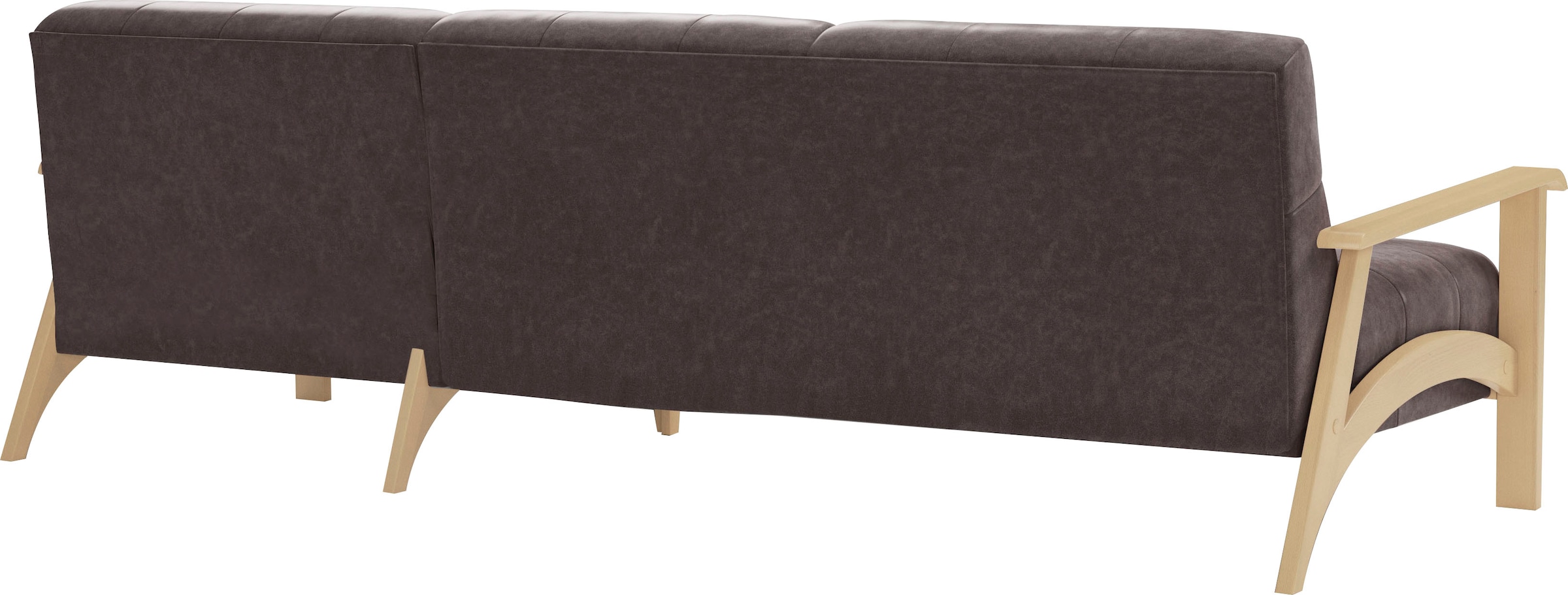 sit&more Ecksofa »Billund L-Form«, Armlehnen aus Buchenholz in natur, verschiedene Bezüge und Farben