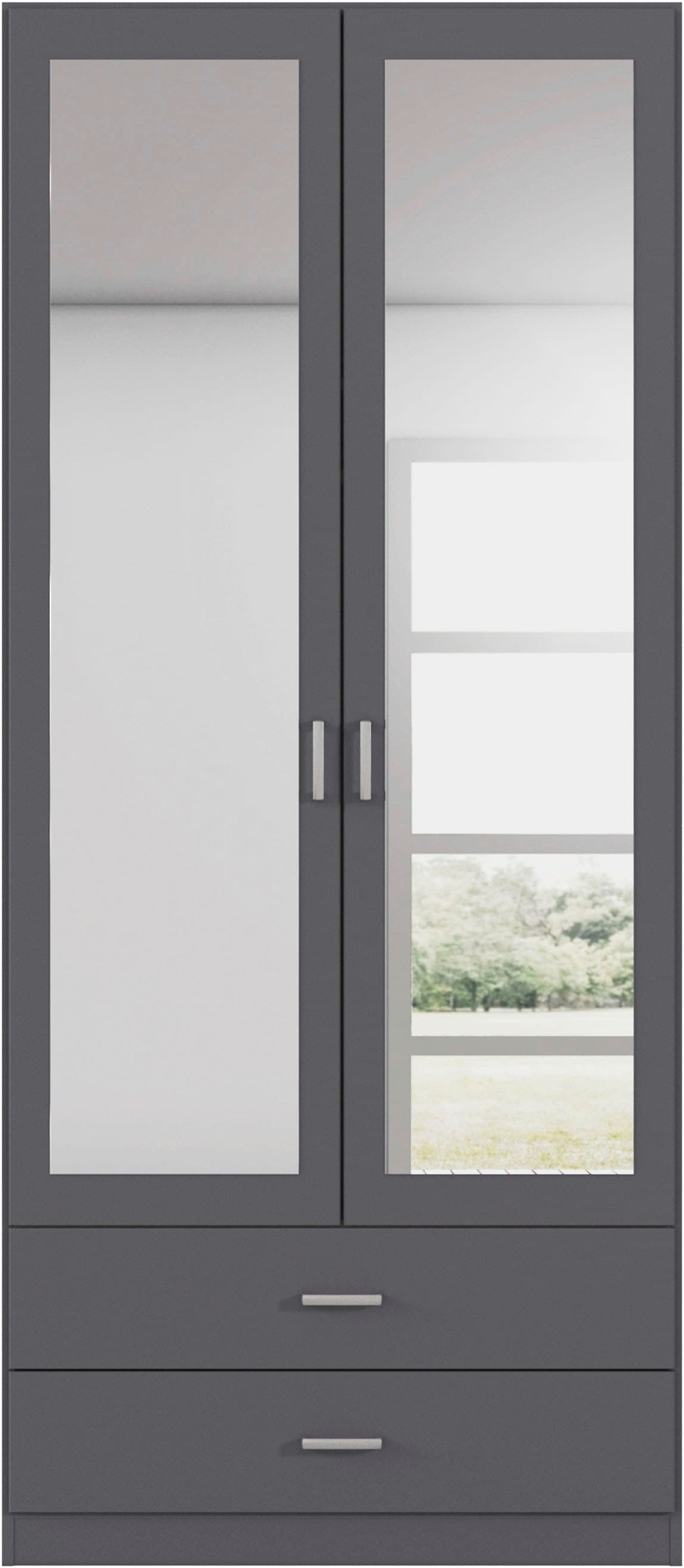 rauch Kleiderschrank »Schrank Garderobe Ankleide GAMMA Breiten 91/136/181/226/271/315/360 cm« in 3 Ausstattungen BASIC/CLASSIC/PREMIUM (inkl. SOFT-CLOSE-Funktion),  verschiedene Griff-Varianten, mit Spiegel TOPSELLER MADE IN GERMANY