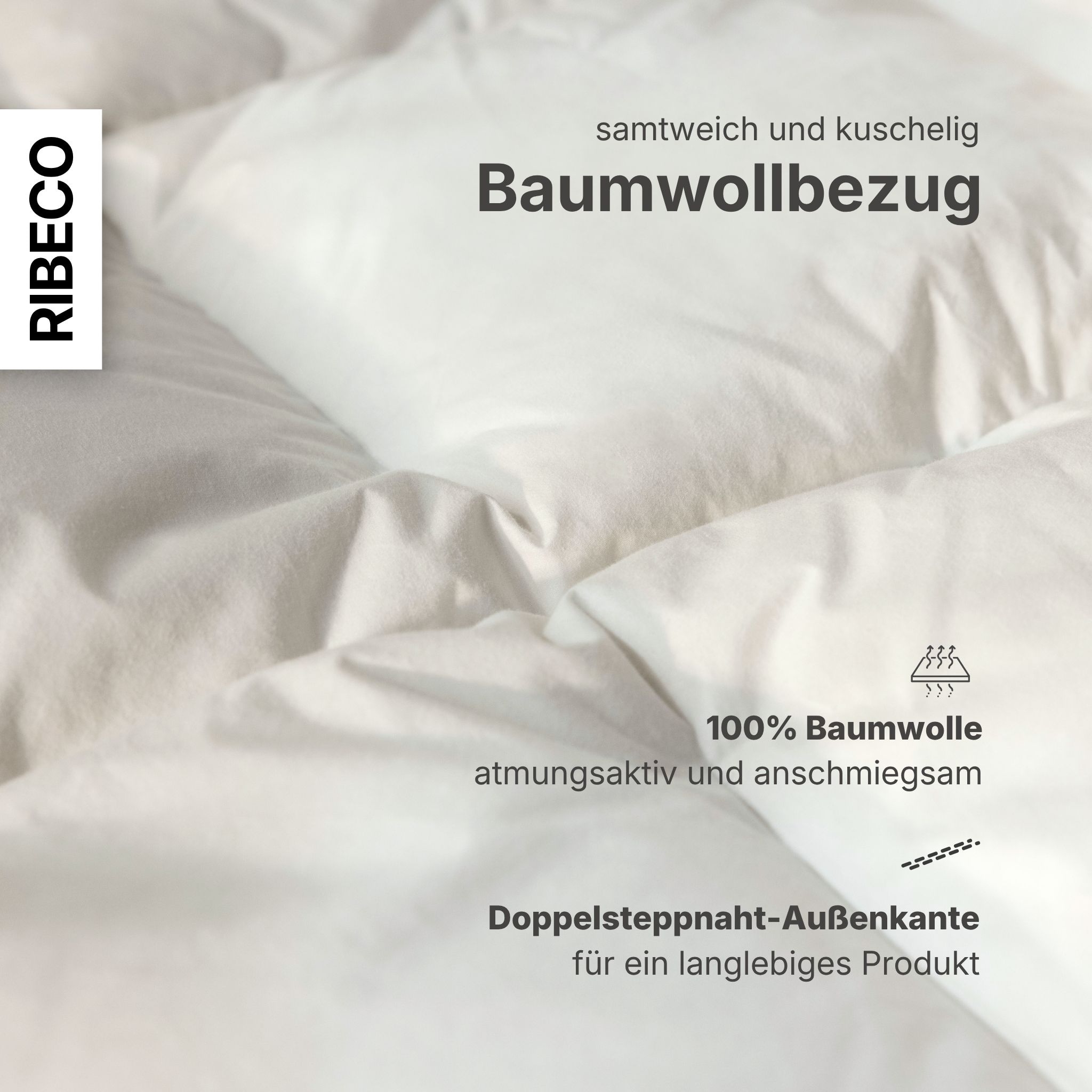 RIBECO Federbettdecke »Bettdecke in 135x200 und 155x220cm Topseller,« extrawarm Füllung 50% Daunen & 50% Federn 1 Stk. tlg. Daunen und Federn, Made in Germany, mit gratis 80x80 cm Kissen
