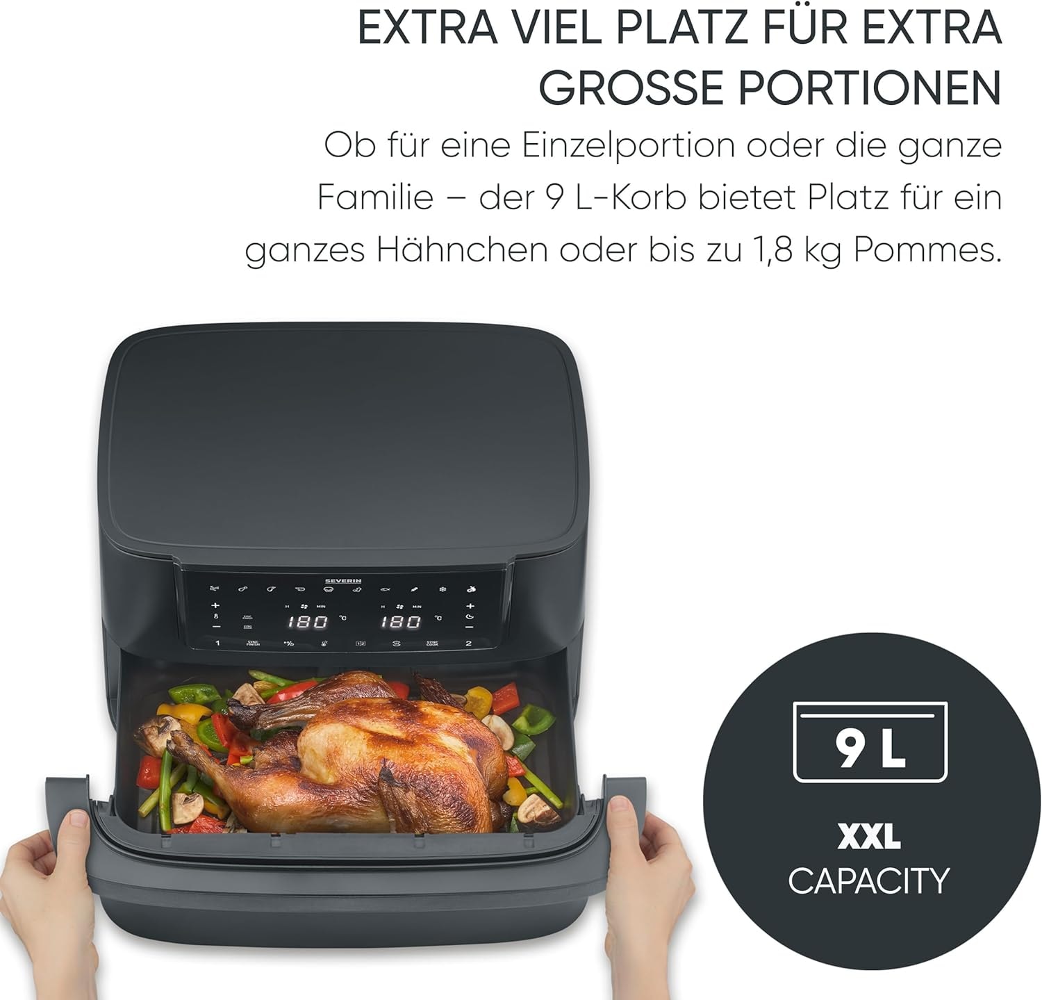 Severin Heißluftfritteuse »FR 2490    9 l "Flex Max Dual"« 2600 W