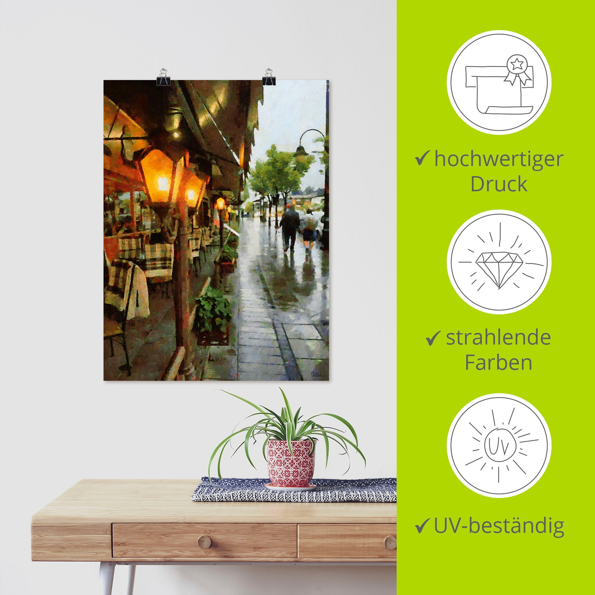 Artland Wandbild »Restaurant Lampen«, Restaurant & Cafés, (1 St.), als Alubild, Outdoorbild, Leinwandbild, Poster in verschied. Größen