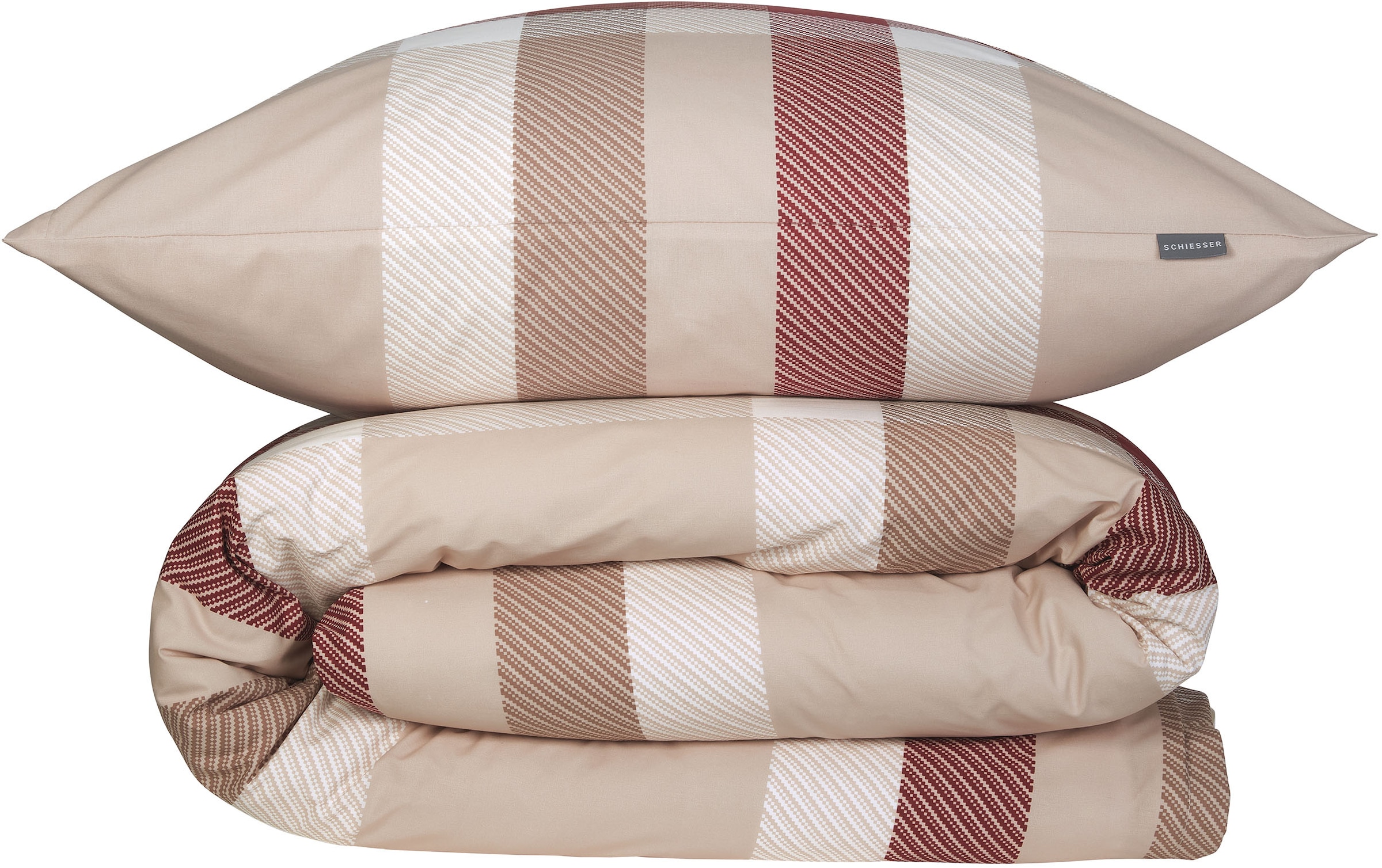 Schiesser Bettwäsche »Kris aus weicher Baumwolle mit markanten Karos« 2 Stk. tlg. Made in Green