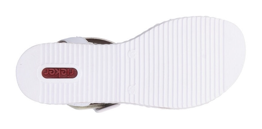 Rieker Riemchensandale, Sommerschuh, Sandalette, Keilabsatz, mit asymmetrischem Riemchen