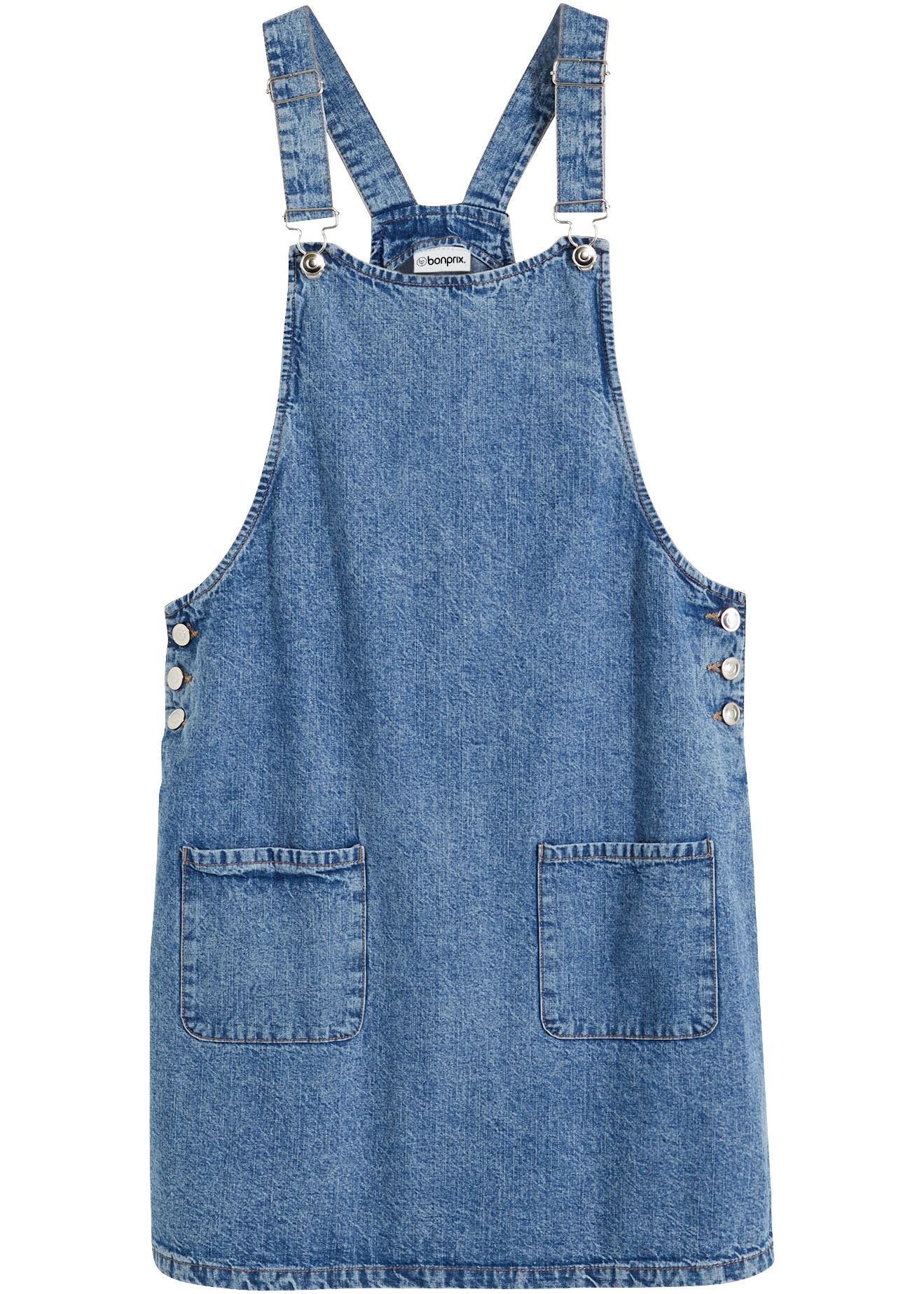 bonprix Jeanskleid A-Linien-Passform, aus Baumwolle, mit zwei aufgesetzten Taschen