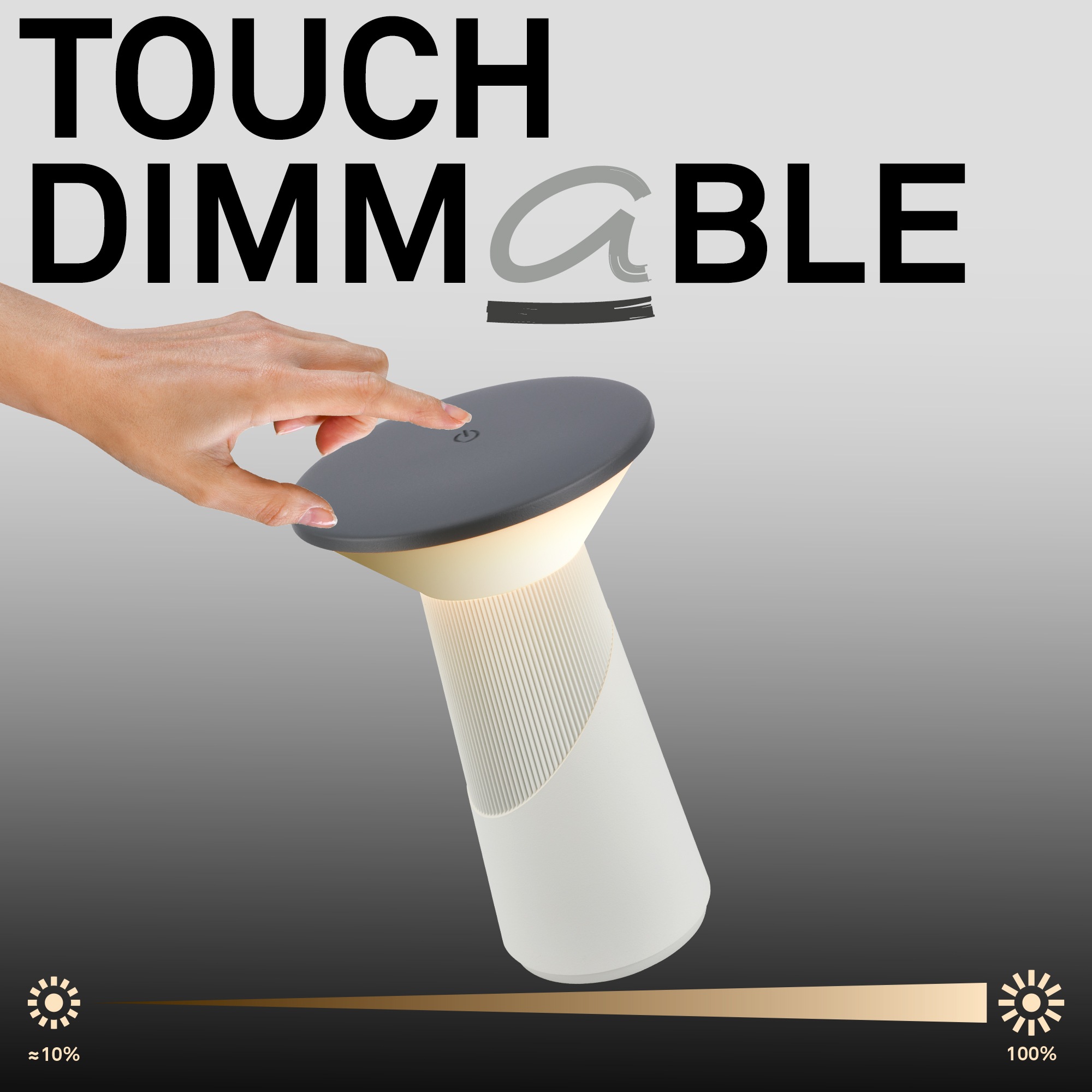 Briloner Leuchten LED Tischleuchte »PILIA« LED-Board 1 Stk. Warmweiß 15x24 cm, Akku tauschbar, Indoor/Outdoor, Wohnzimmer, Balkon