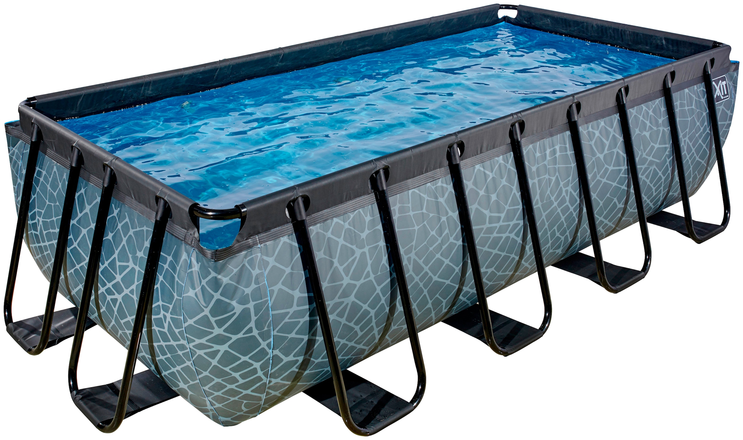 EXIT Framepool, (Set, 3 tlg.), BxLxH: 200x400x100 cm, mit Sandfilterpumpe und Sicherheitsleiter