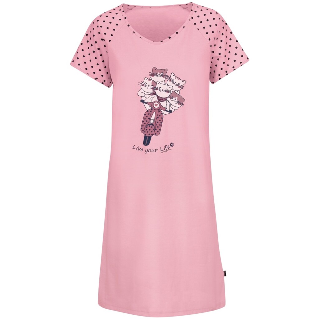 Trigema Schlafanzug »TRIGEMA Nachthemd mit großem Katzen-Motiv«