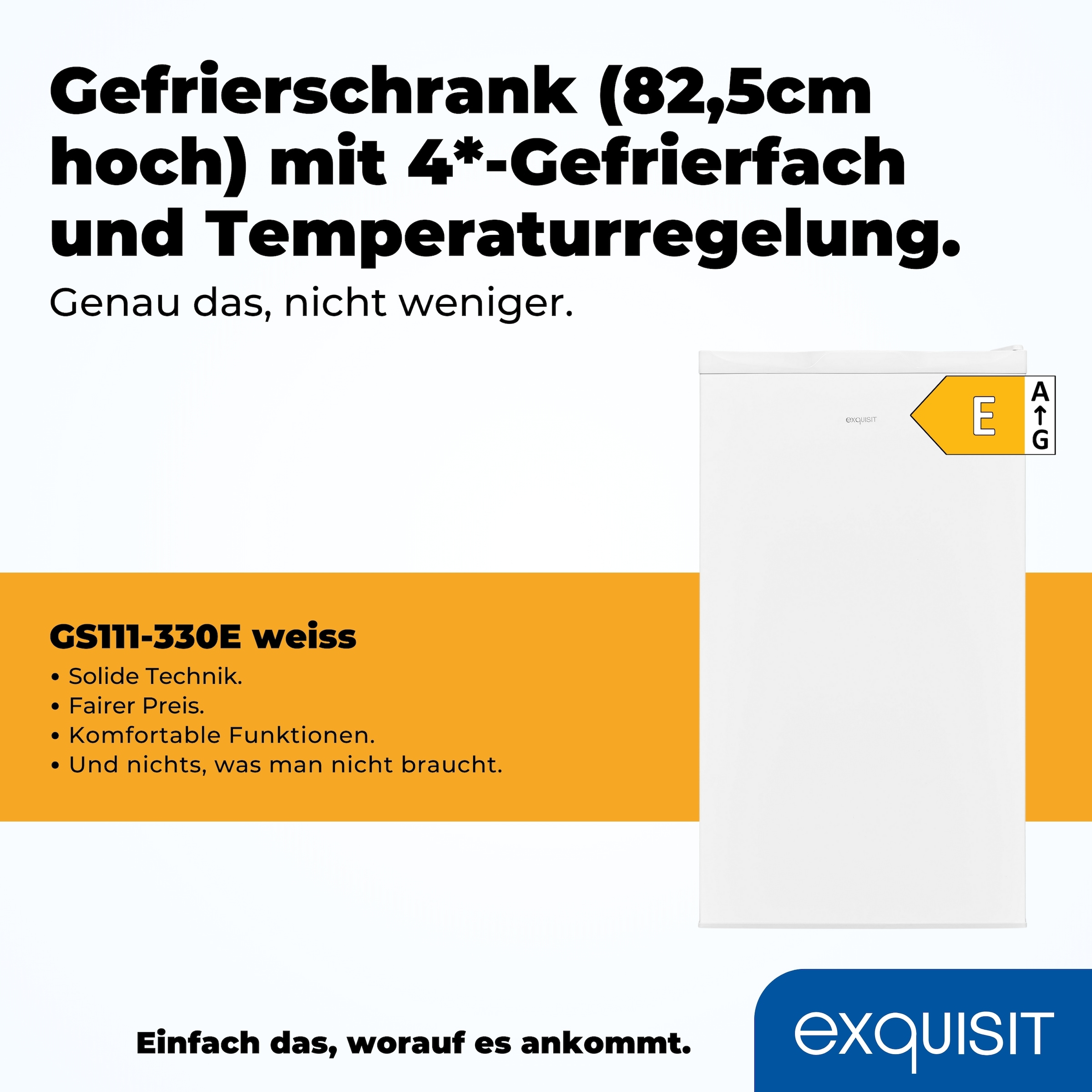 exquisit Gefrierschrank »GS230-H-040E weiss« 142,6 cm hoch 54,4 cm breit