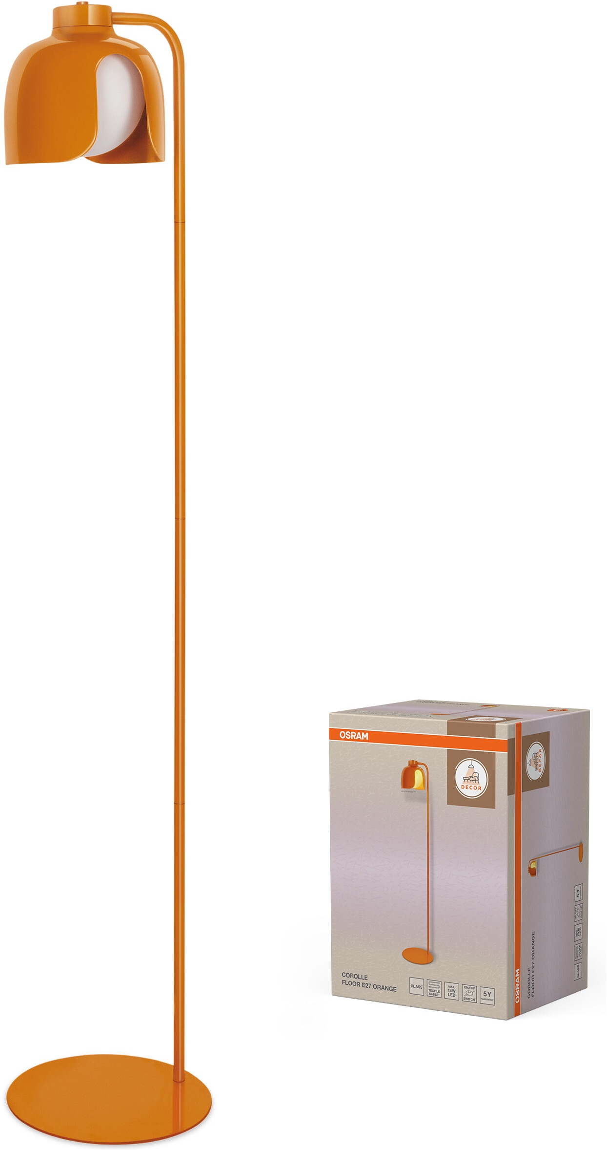 Osram Stehlampe »Decor Corolle« E27 1 Stk. Fassung E27, Stahl und Glas