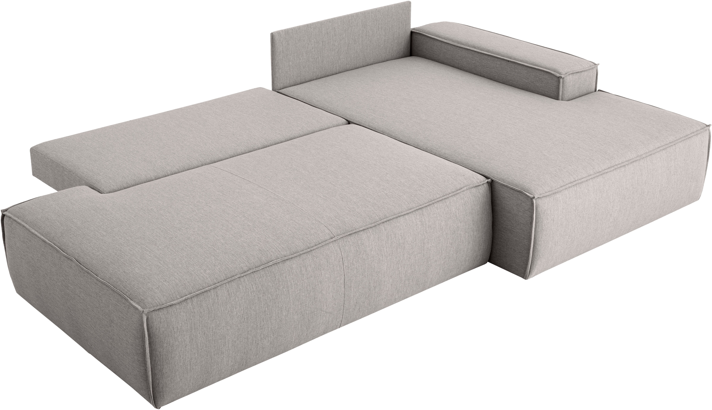 Home affaire Ecksofa »SHERWOOD, Schlafsofa in L-Form offen (275cm), Cord, Leinenoptik«, Schlaffunktion und Bettkasten, Kedernaht, hoher Sitz- & Liegekomfort
