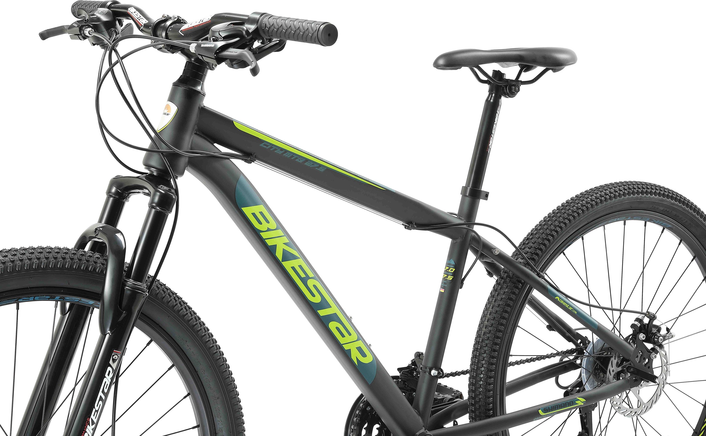 Bikestar Mountainbike, 21 Gang, Shimano, RD-TY300 Schaltwerk, Kettenschaltung, für Damen und Herren, Kettenschaltung