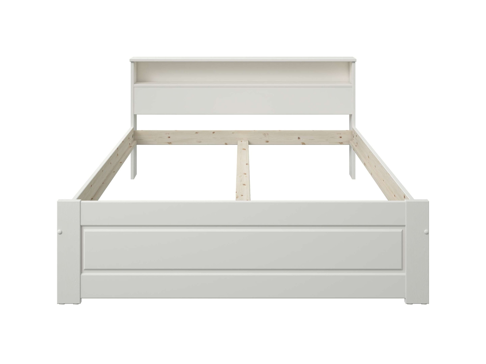OTTO home Massivholzbett »FLAVION, TOPSELLER! Jugendbett, FSC® zertifizierte massive Kiefer« Breite: 140,  Qualitätsprodukt, Regal, Kassettenoptik, Schublade optional