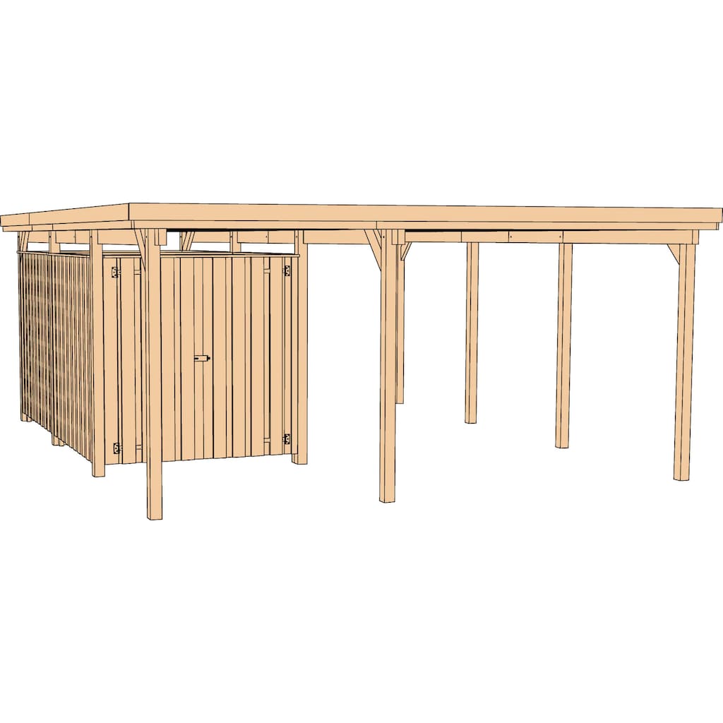 weka Einzelcarport »607 Gr.2«, Holz, 270 cm, braun