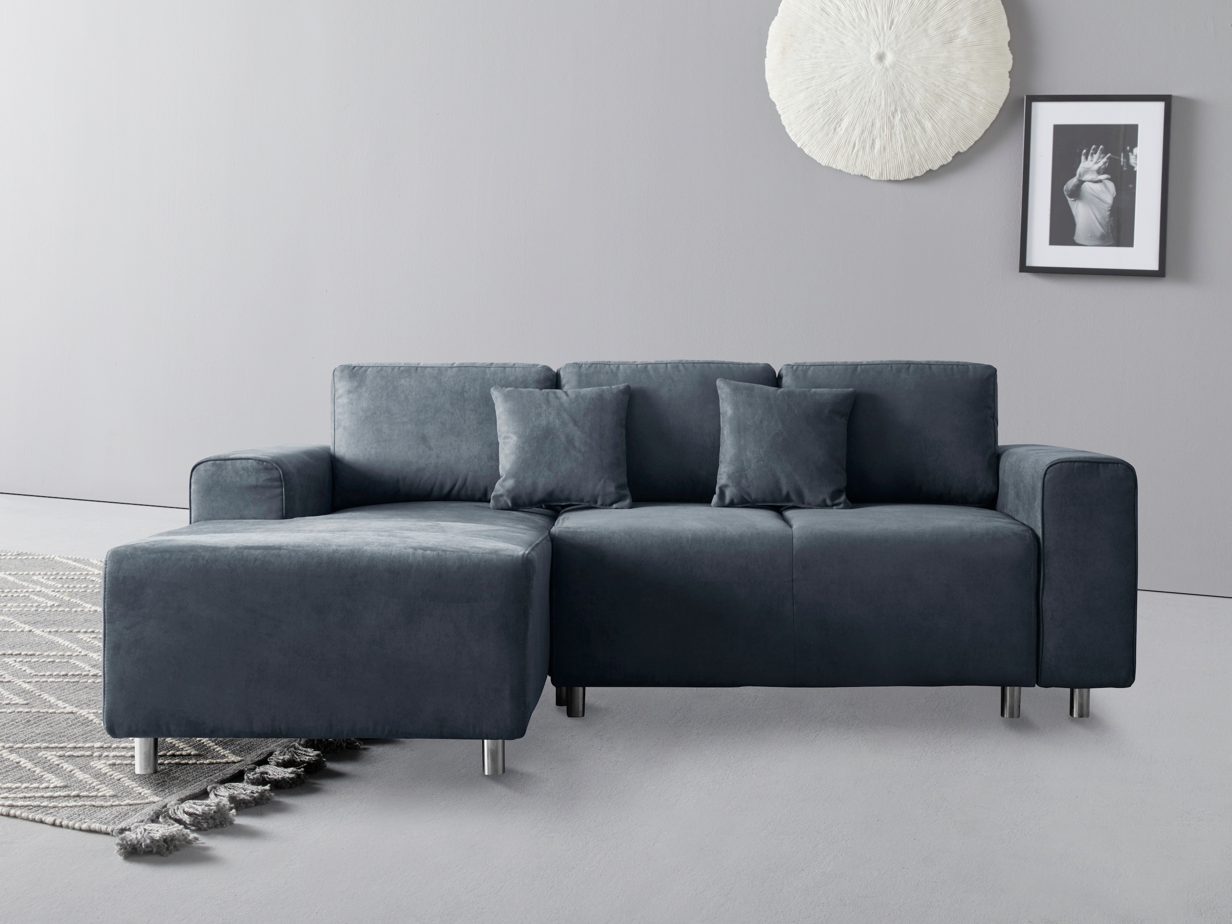 Home affaire Ecksofa »Györ«, L-Form, wahlweise mit Bettfunktion und Bettkas günstig online kaufen