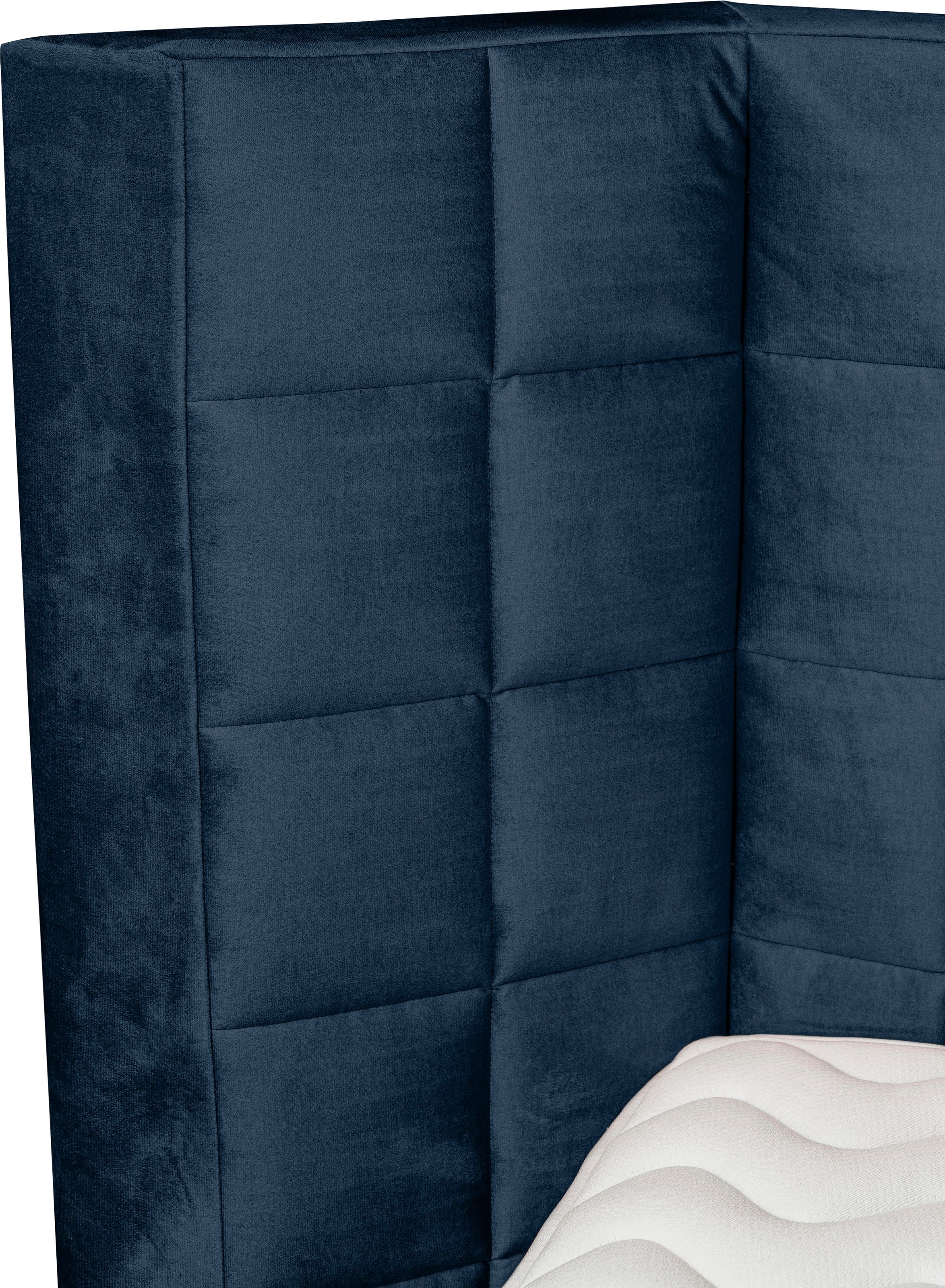 Places of Style Boxspringbett »Piazza«, mit Steppung und Kopfteil mit seitlichen Flügeln