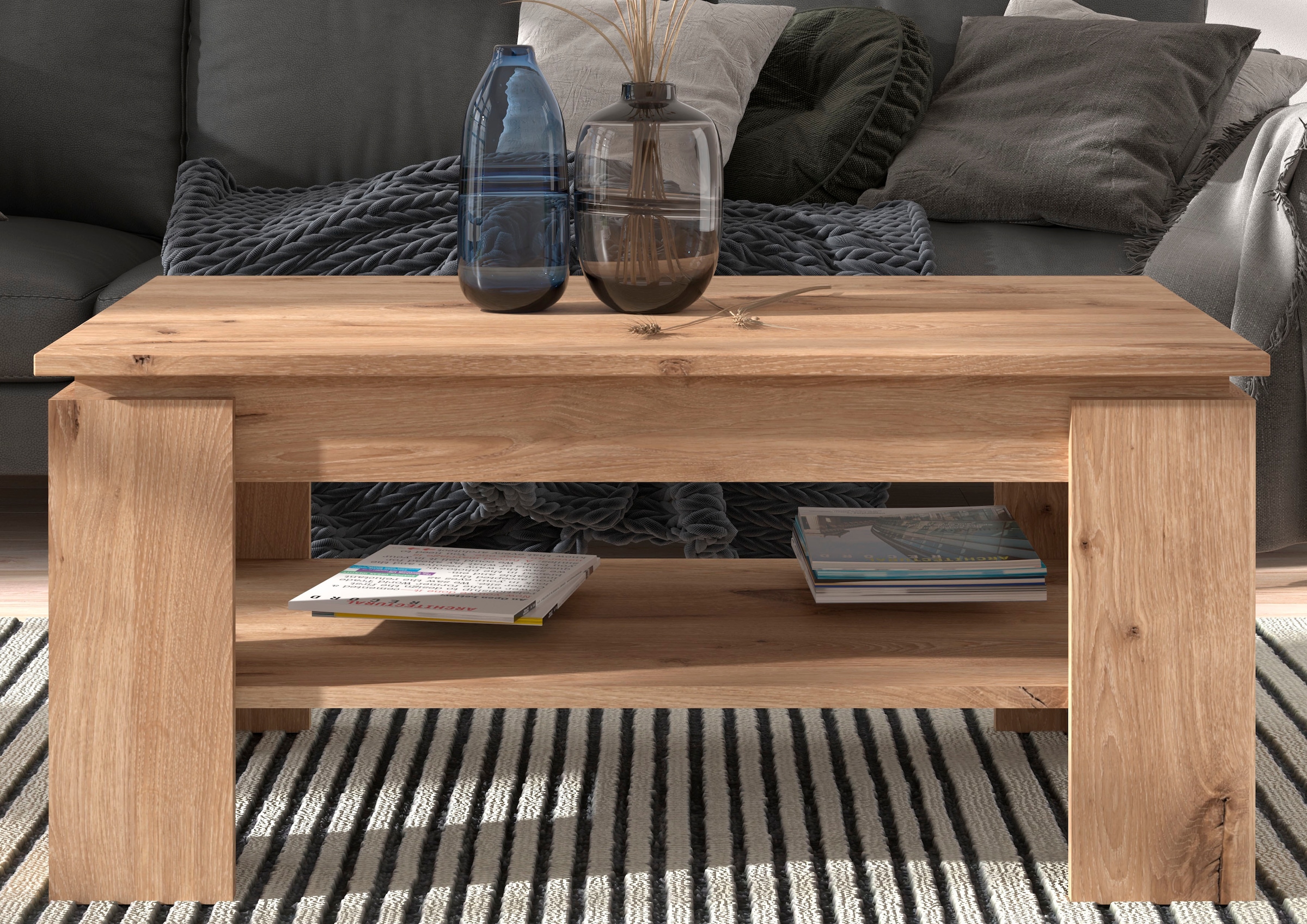 INOSIGN Couchtisch »Kalmar, rechteckig, 100 x 60 cm, 1 Ablageboden«, Sofatisch, Beistelltisch, Kaffetisch, Wohnzimmertisch, coffee table