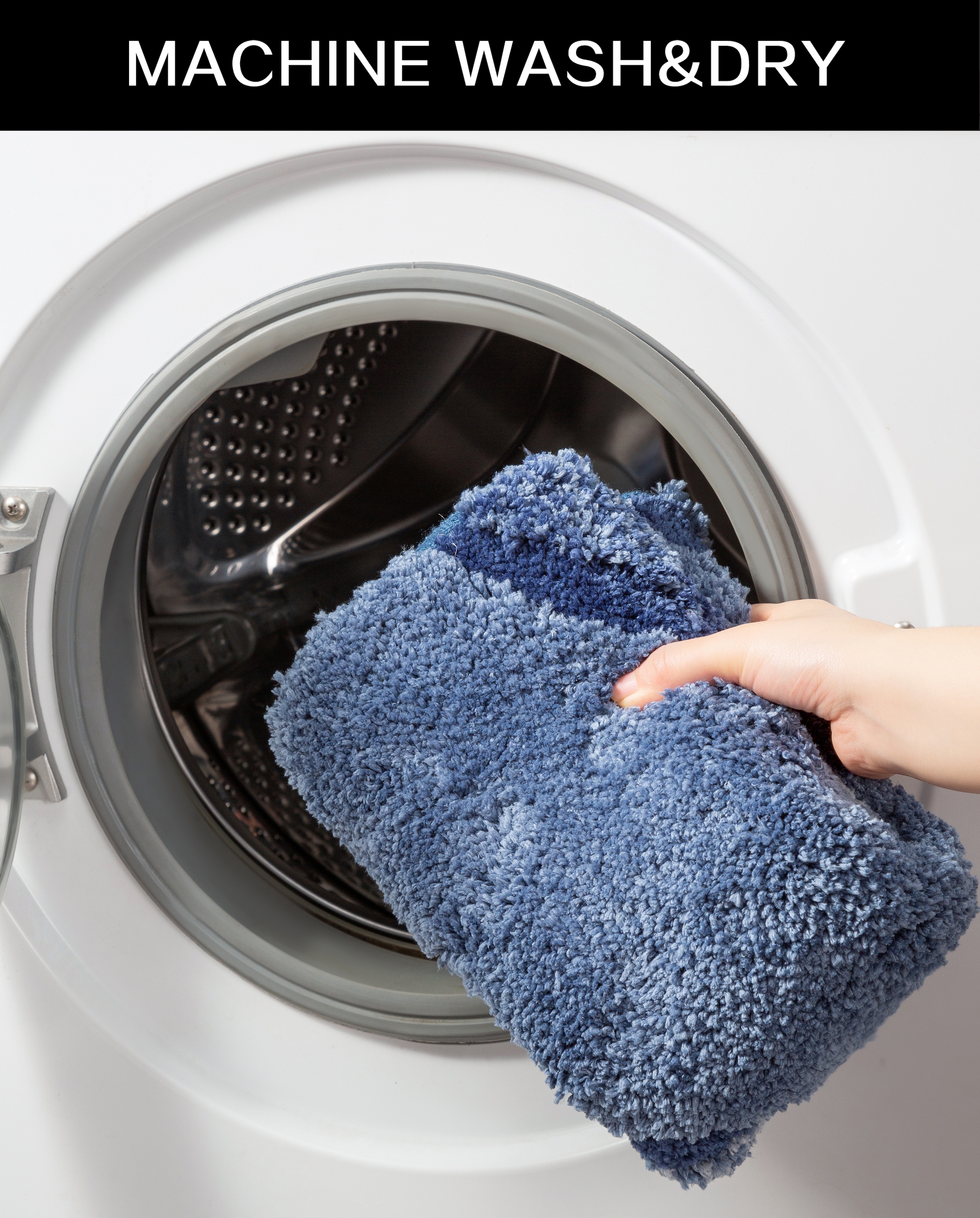 my home Badematte »Josie, Badvorleger, Badezimmer Teppich«, rutschhemmend beschichtet, fußbodenheizungsgeeignet-schnell trocknend-strapazierfähig, Badteppich, Badematten, rechteckig, rund & als 3-tlg. Set erhältlich