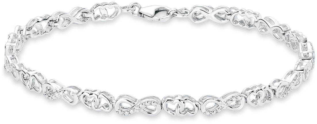 Amor Silberarmband »Schmuck Geschenk Armkette Herz, Liebe, Infinity, Unendlichkeit«, mit Zirkonia (synth.)