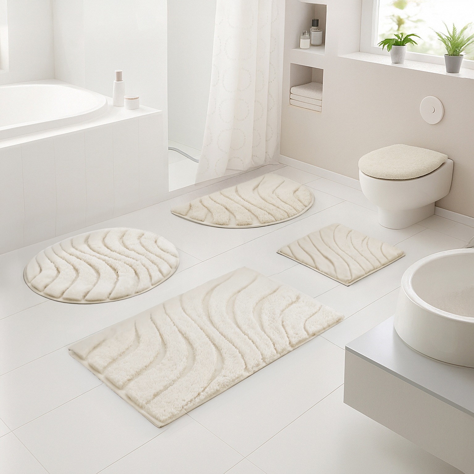 OTTO home Badematte »Levii, Badvorleger, Badezimmer Teppich, sehr weich«, r günstig online kaufen