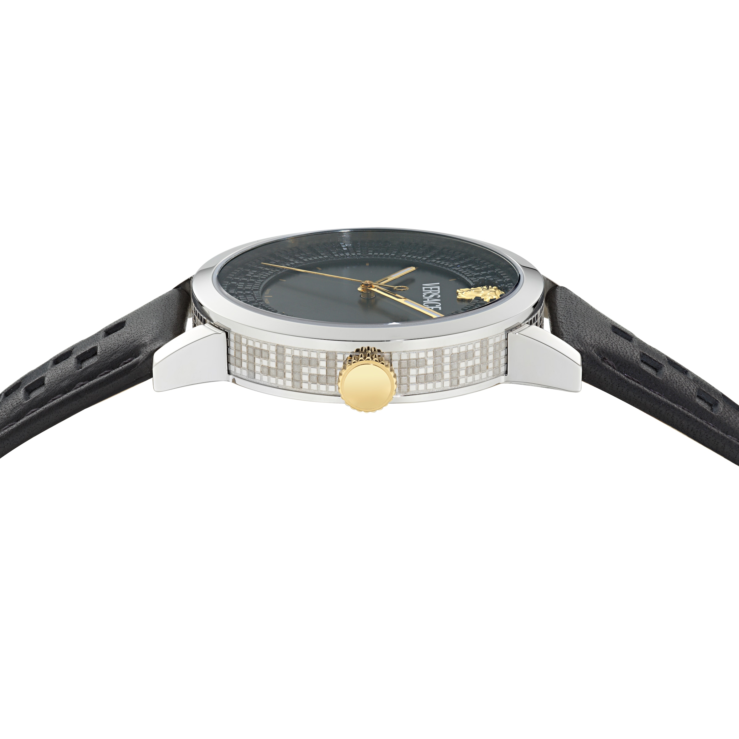 Versace Quarzuhr »ALBIREO« Armbanduhr, Damenuhr, Herrenuhr, Swiss Made, Lederarmband, analog