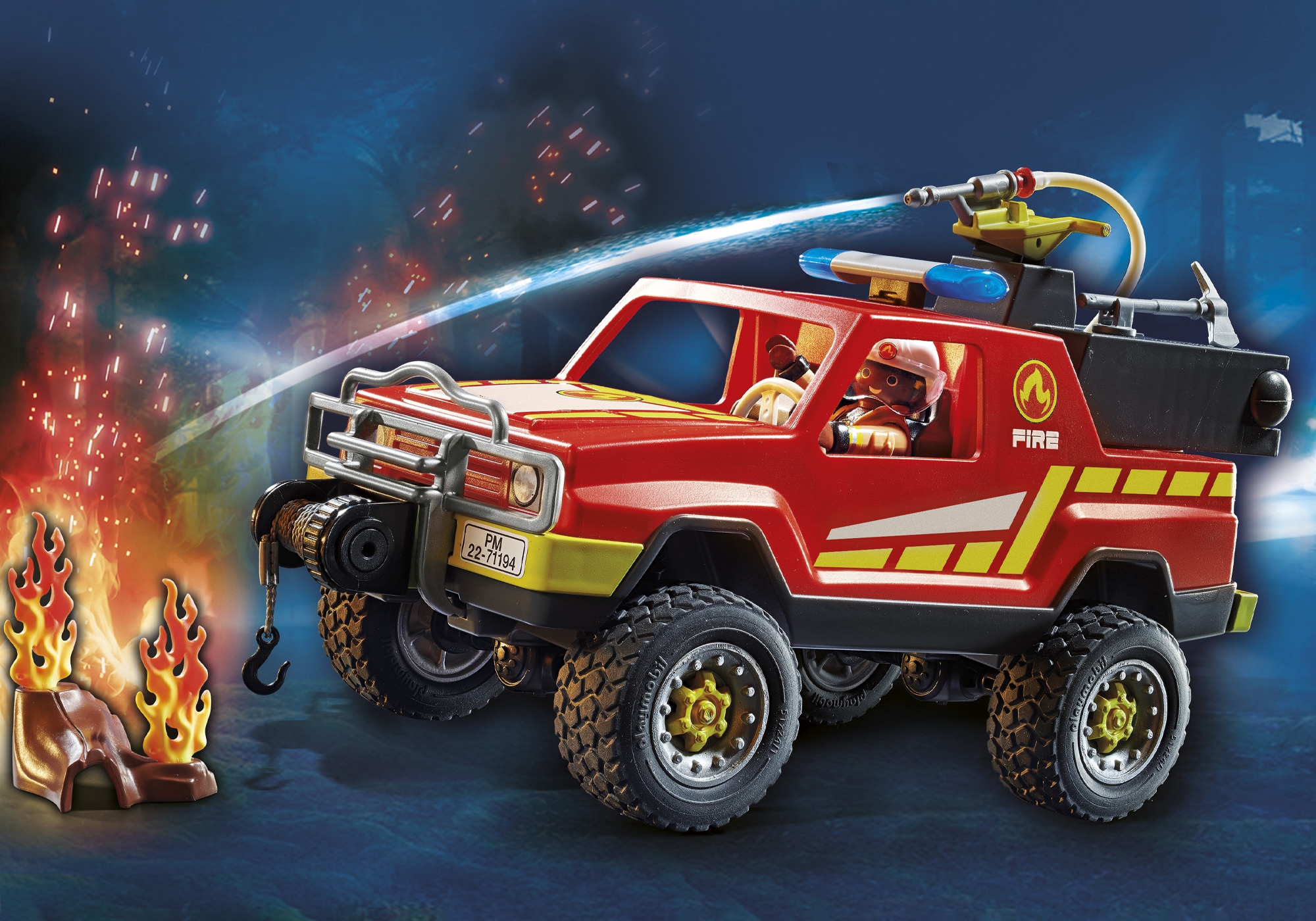 Playmobil® Konstruktions-Spielset »Feuerwehr-Löschtruck (71194), City Action«, (49 St.), Made in Germany
