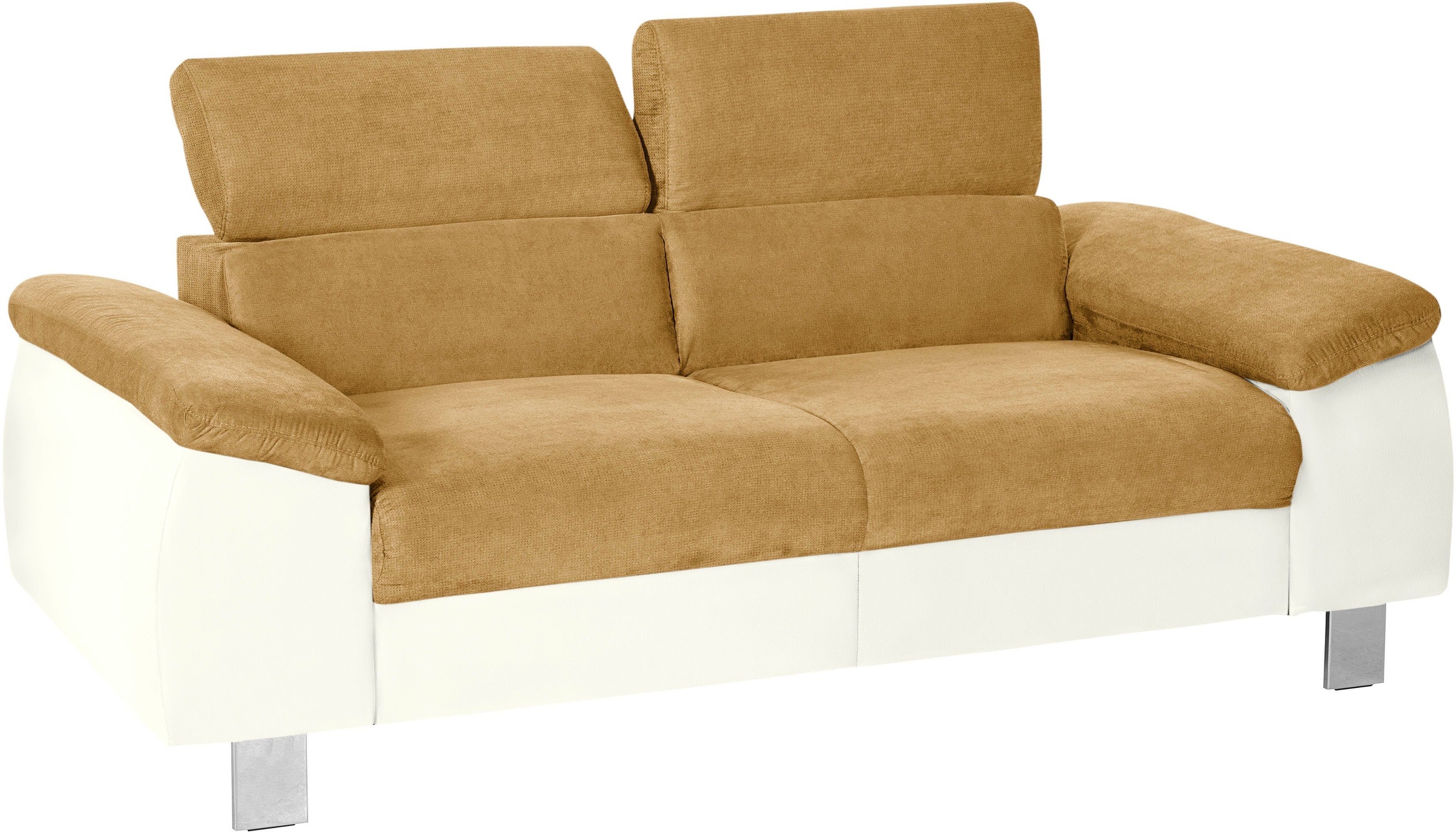 COTTA Polstergarnitur »Komaris«, (Set), Set bestehend aus: 2-Sitzer mit Kopfteilverstellung & Hocker