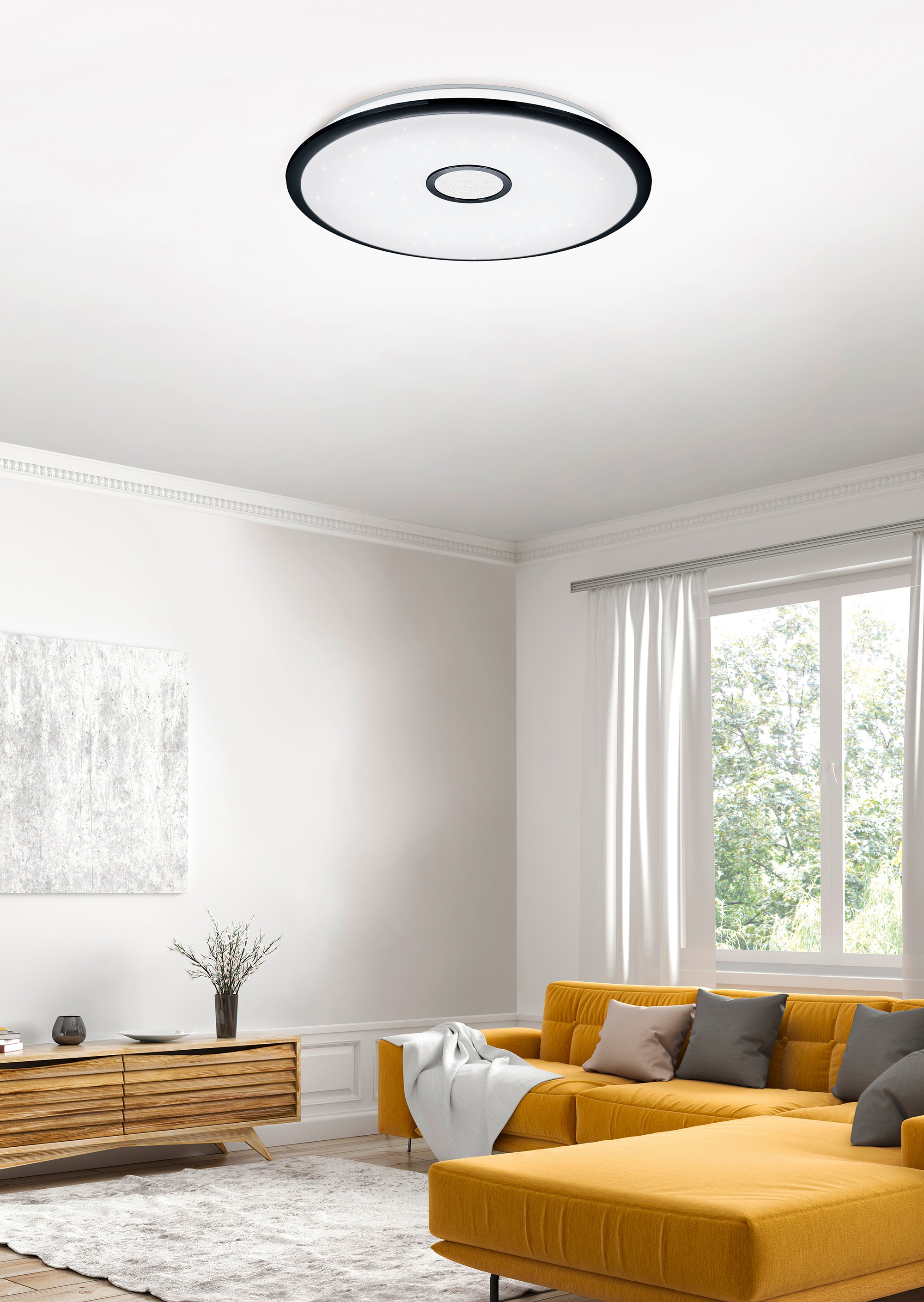 TRIO Leuchten LED Deckenleuchte »Okinawa«,  mit Starlight Effekt, Nachtlicht, Memory Funktion, dimmbar über Fernbedienung