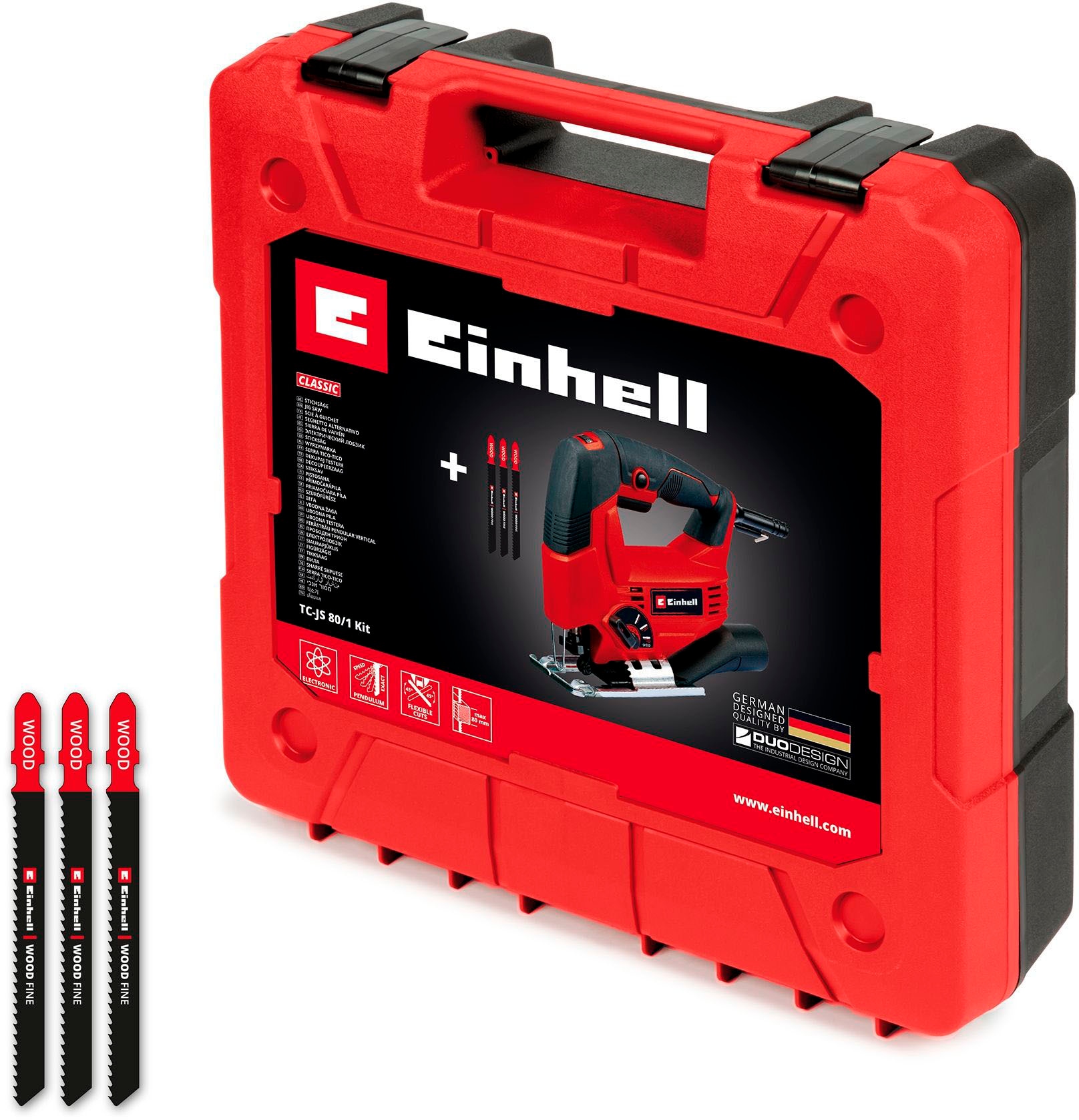 Einhell Stichsäge »TC-JS 80/1 Kit«, inkl. Koffer für universelle Aufbewahrung von Werkzeug und Zubehör