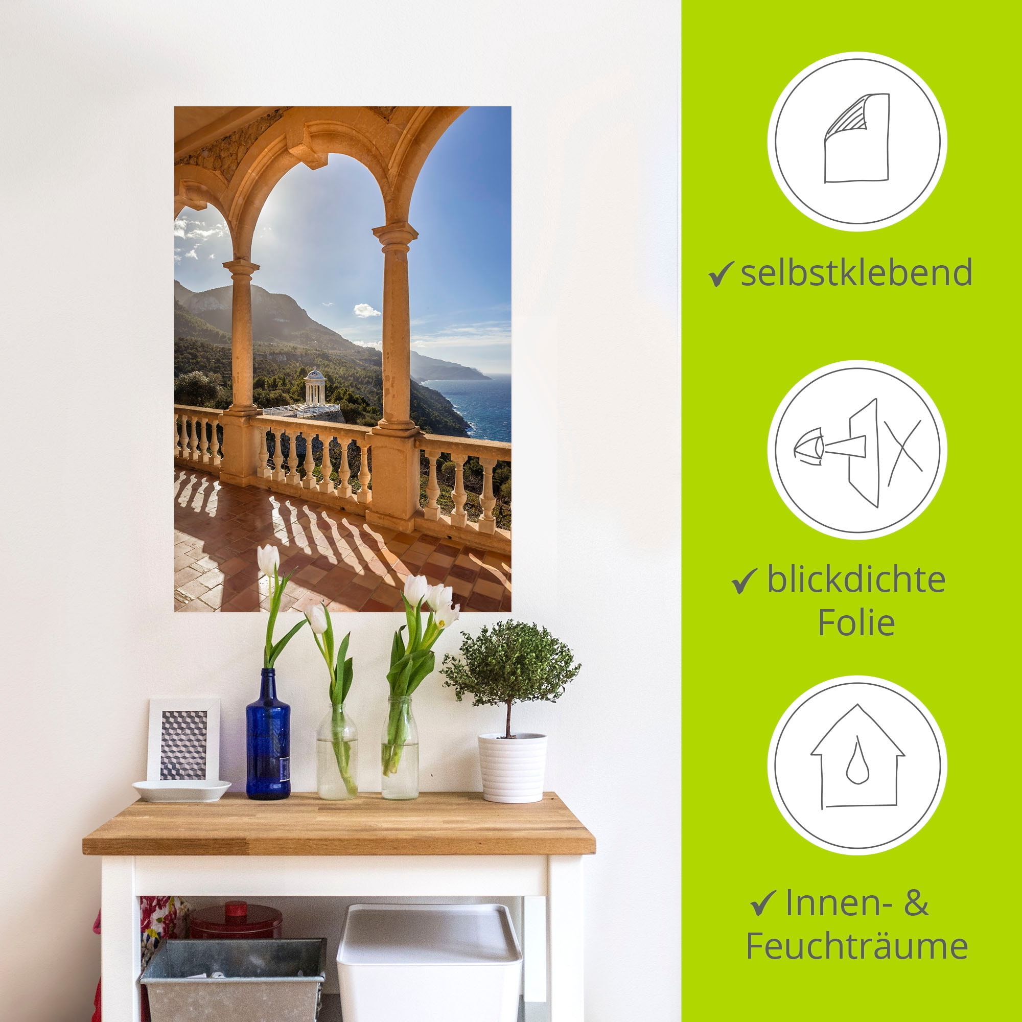 Artland Wandbild »Herrenhaus Son Marroig Küste, Mallorca«, Elemente der Architektur, (1 St.), als Alubild, Outdoorbild, Wandaufkleber in verschied. Größen
