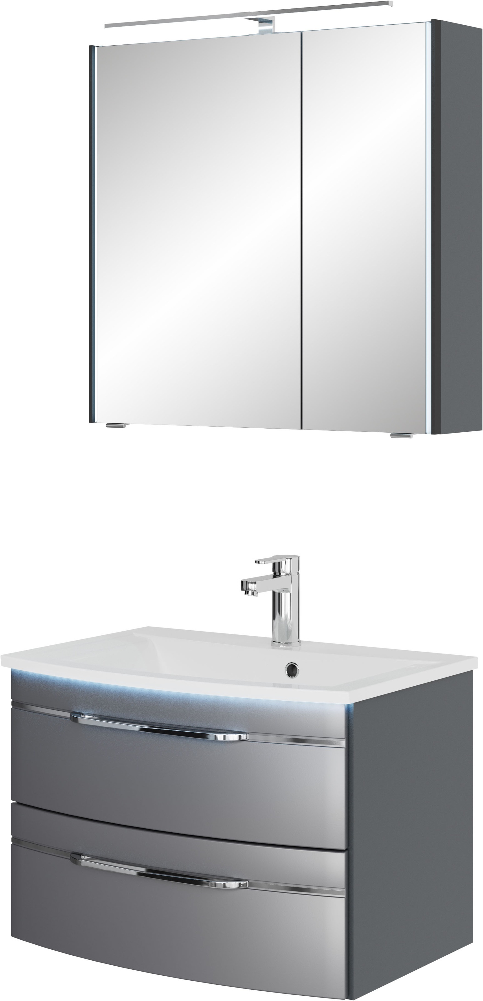 Saphir Badmöbel-Set »Serie 7045 2-teilig Mineralmarmor-Waschtisch mit LED-S günstig online kaufen